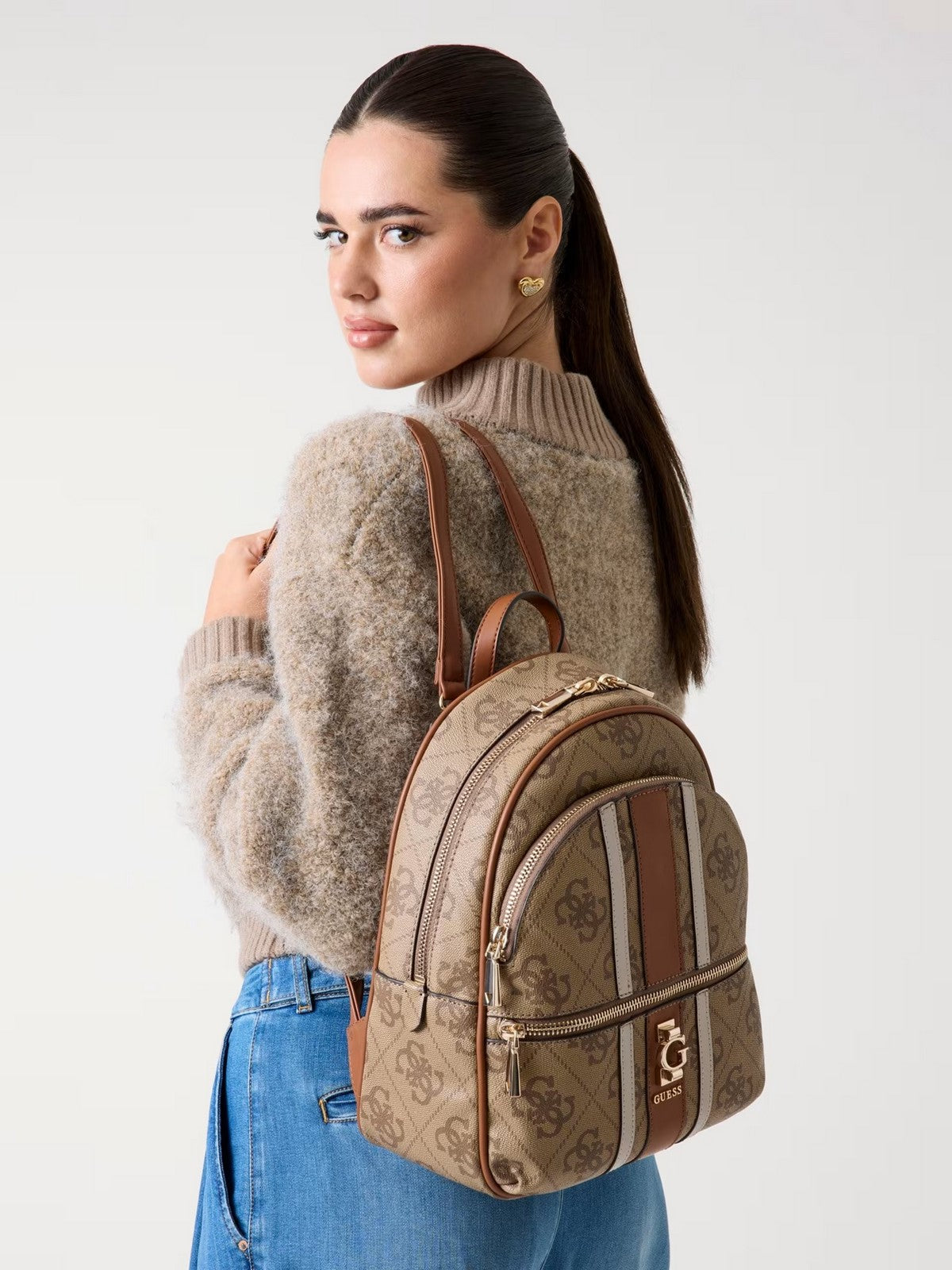 GUESS Zaino Donna ERENIA LARGE BACKPACK HWSO78 38330 LTL LATTE LOGO