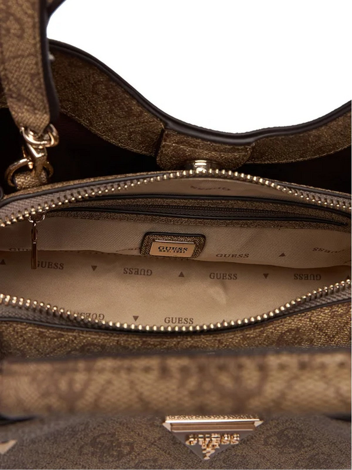 GUESS Borsa Donna MERIDIAN II SML GFRND CARRYALL HWSG69 74050 LTL LATTE LOGO