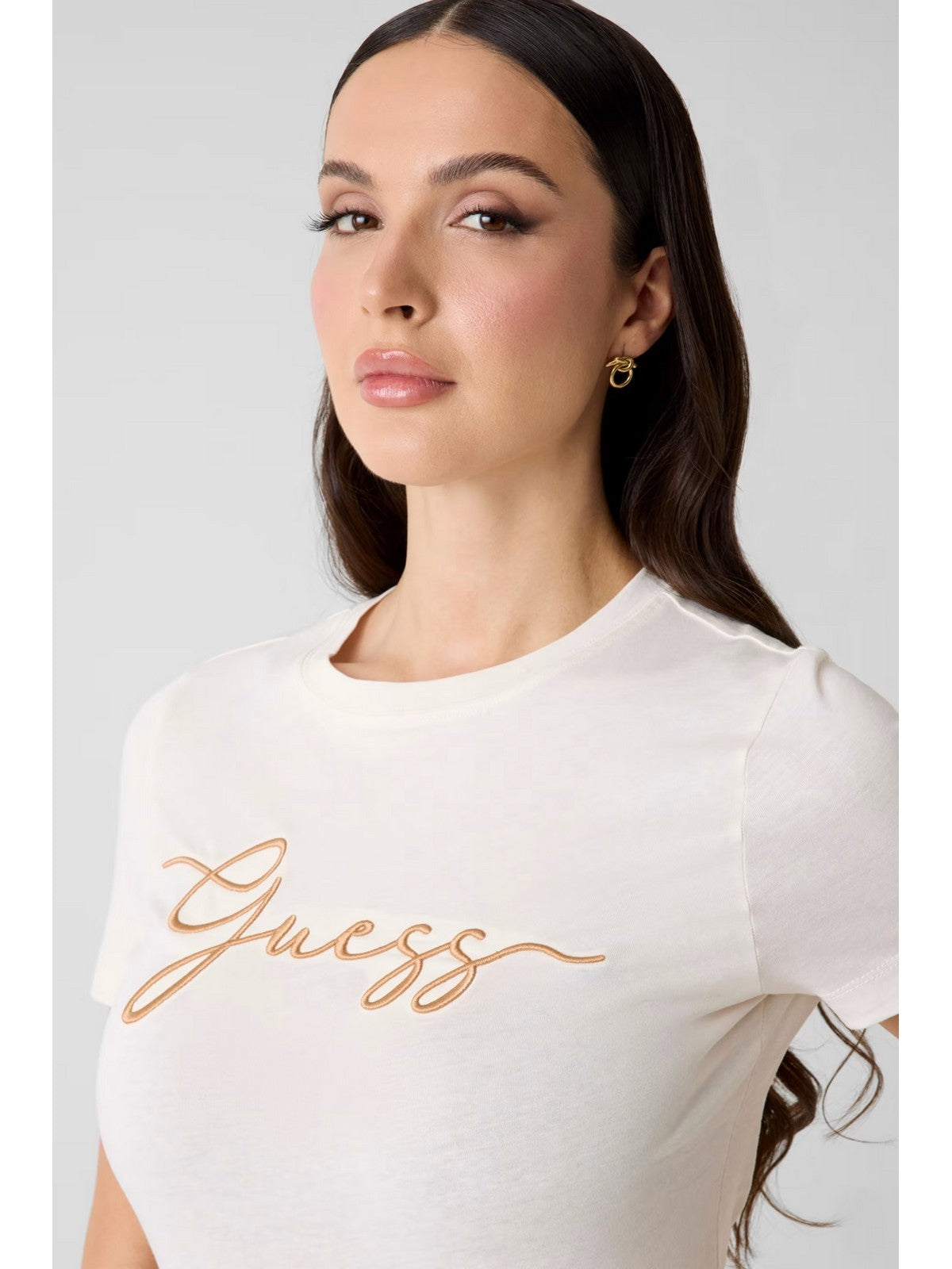 GUESS SPORT T-shirt Donna CIRCE SS CN T-SHIRT V6GI01 K2962 G1O6 DOVE WHITE