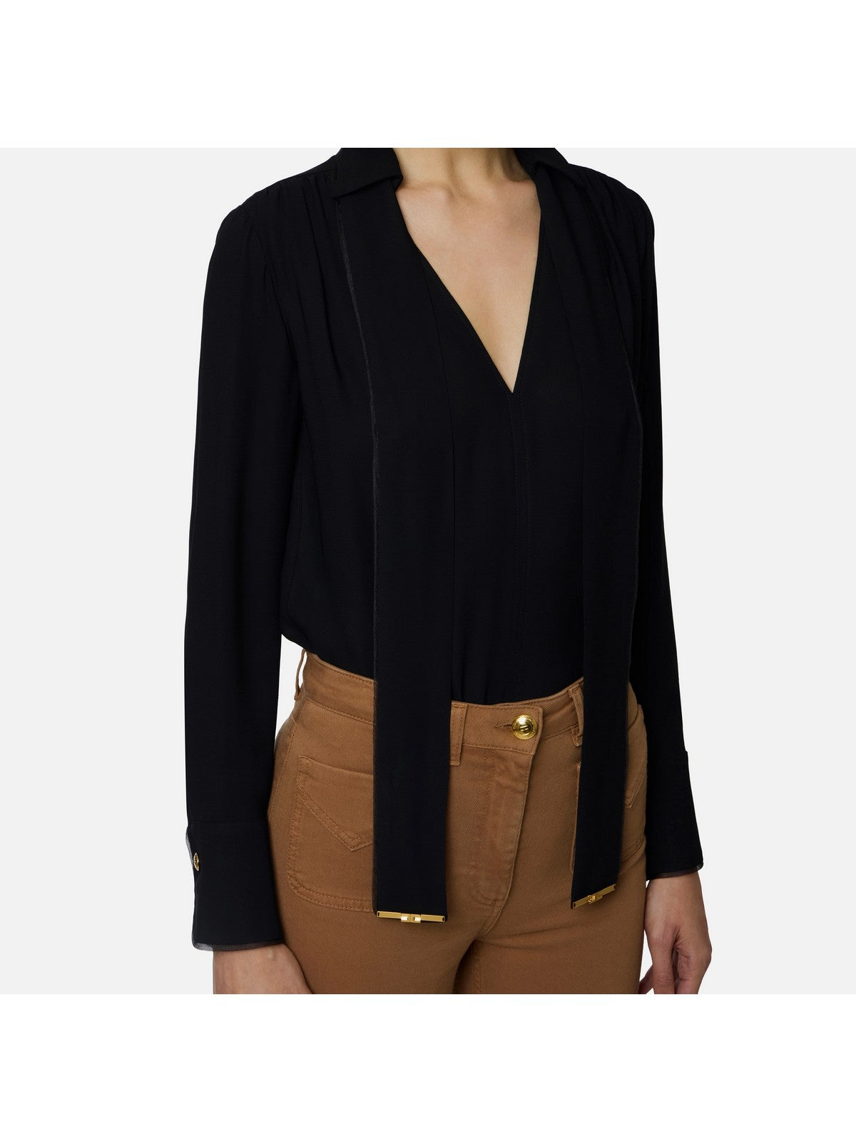 ELISABETTA FRANCHI Camicia Donna  CA14661E2 110 Nero gioboutiqueweb