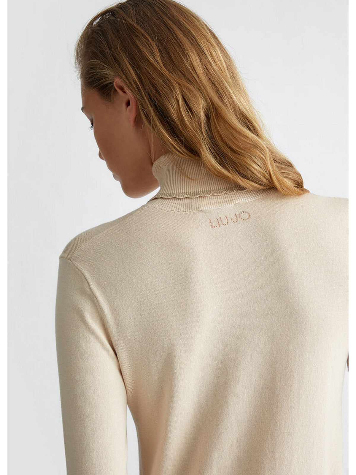 LIU JO WHITE Maglione dolcevita Donna  WF4008MS49I X0623 Beige gioboutiqueweb