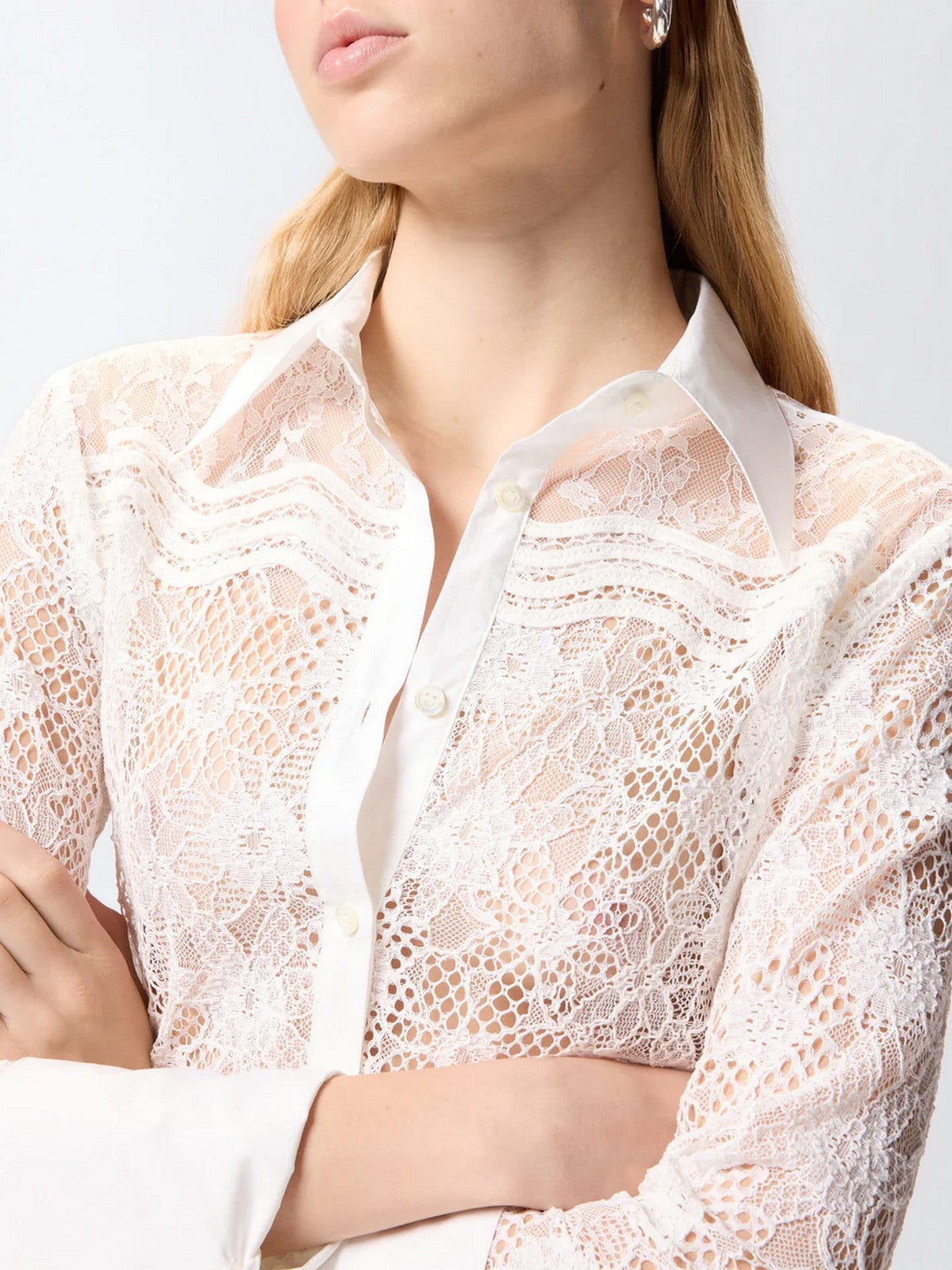 PINKO Camicia Donna COLINE CAMICIA PIZZO REBRODE 106600-A381 Z05 BIANCO-BIANCANEVE gioboutiqueweb