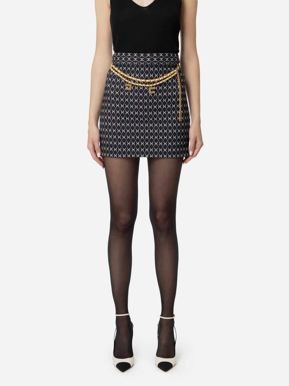 ELISABETTA FRANCHI Gonna Donna  GOS3646E2 685 Nero gioboutiqueweb