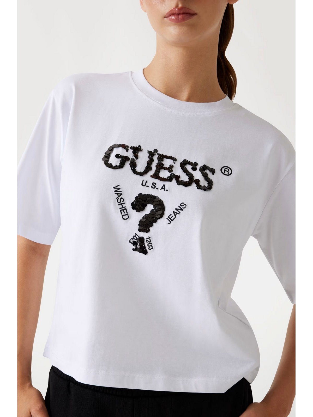 GUESS SPORT T-shirt Donna AURELIE BOXY TEE V4YI06 I3Z14 G011 PURE WHITE gioboutiqueweb