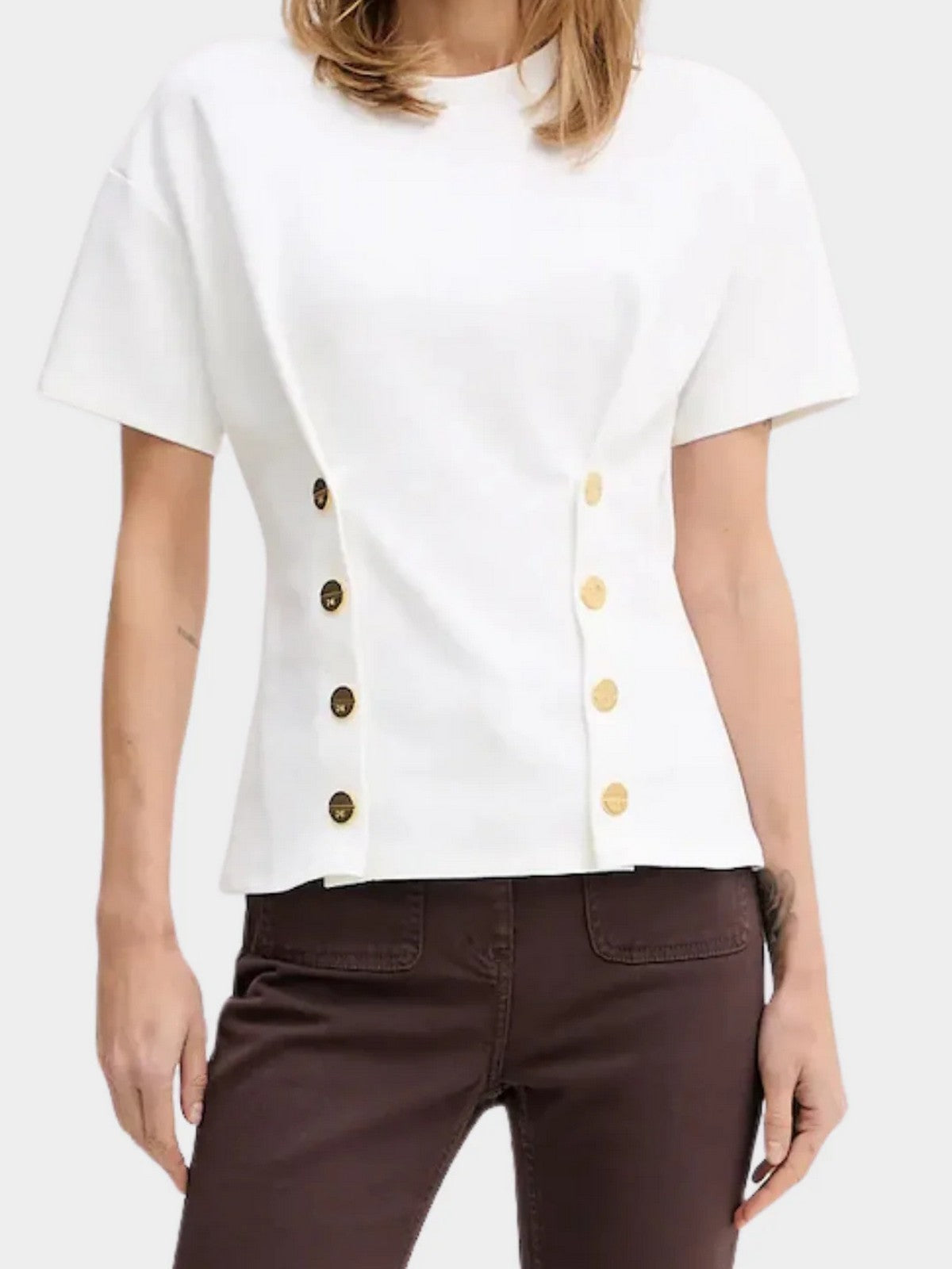 ELISABETTA FRANCHI T-shirt Donna  MA00461E2 270 GESSO gioboutiqueweb