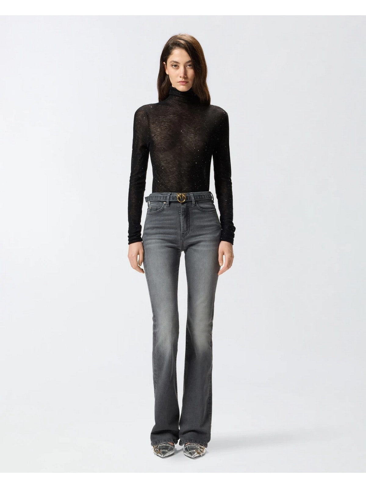 PINKO Jeans Donna FLORA FLARE 100166-A2S2 PJ9 LAVAGGIO DARK GRAY gioboutiqueweb
