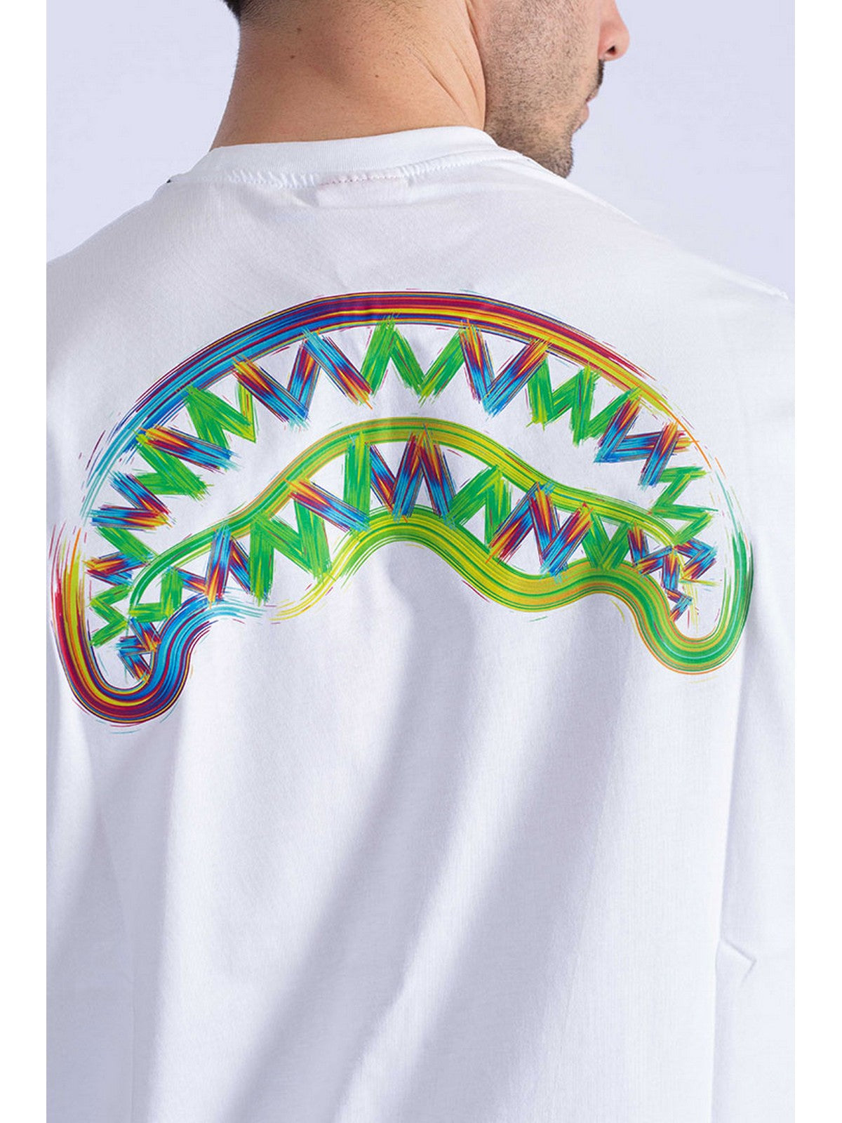 SPRAYGROUND Białe T-shirty i słup