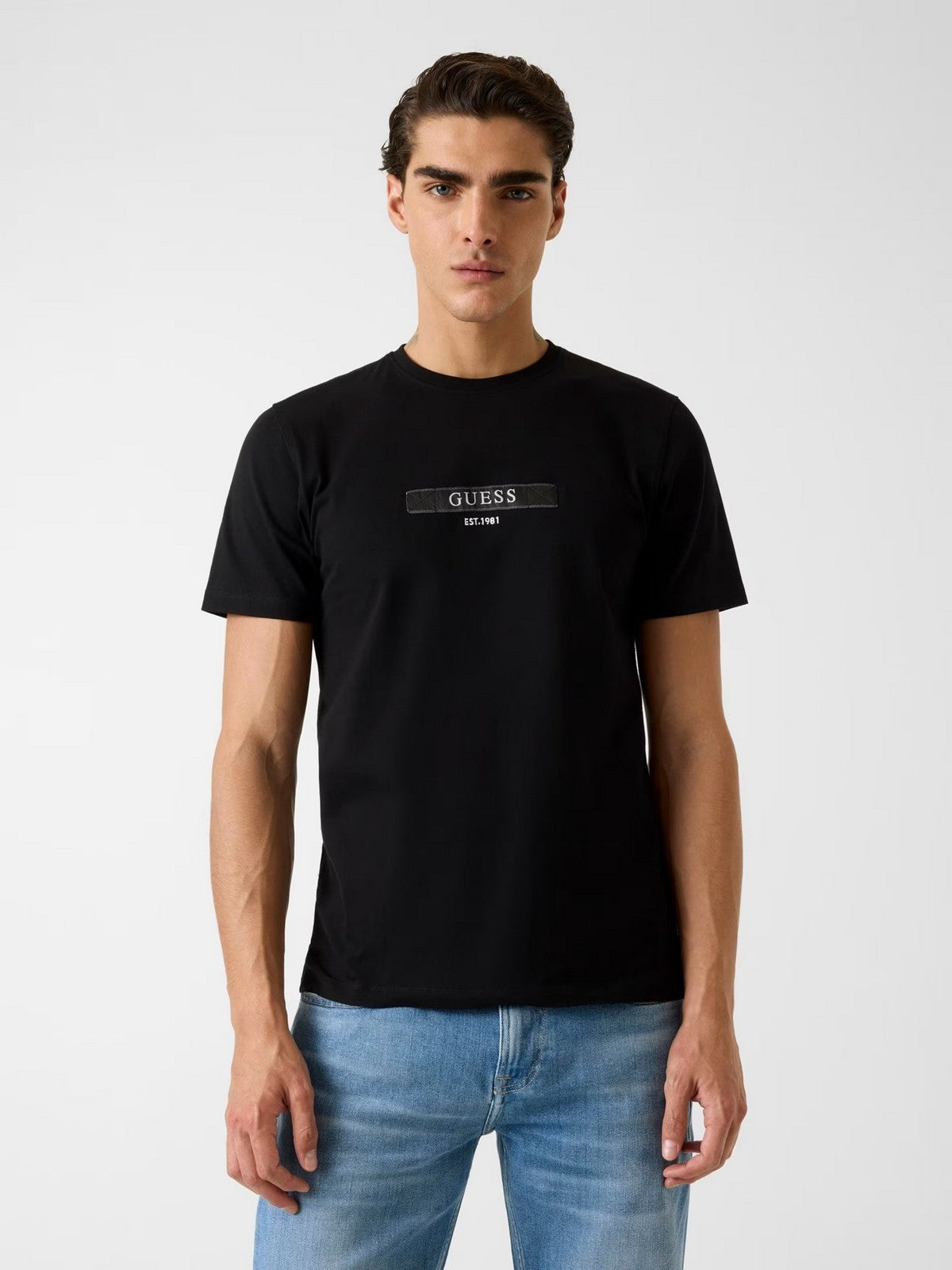 GUESS T-shirt Uomo SS CN LOGO BOX TEE M6RI17 J1314 JBLK Jet Black A996 gioboutiqueweb