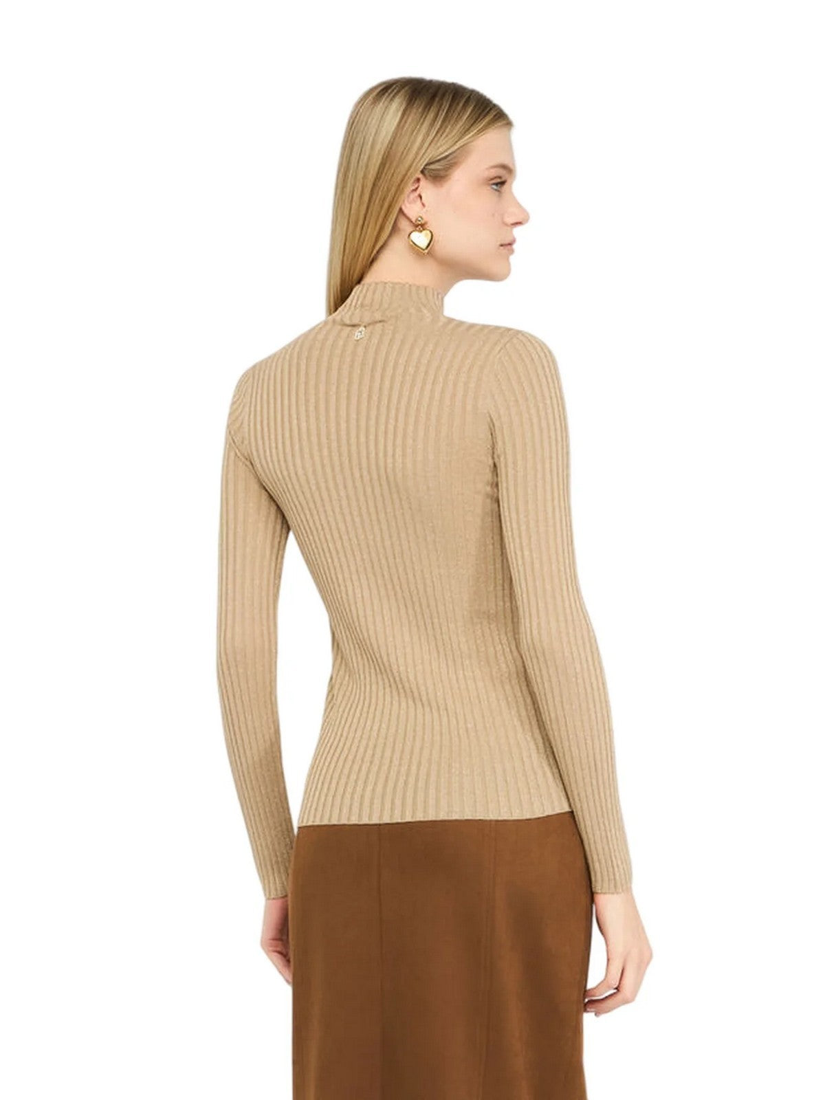 LIU JO WHITE Maglione dolcevita Donna  MF5389MS46J 04869 Oro metallizzato