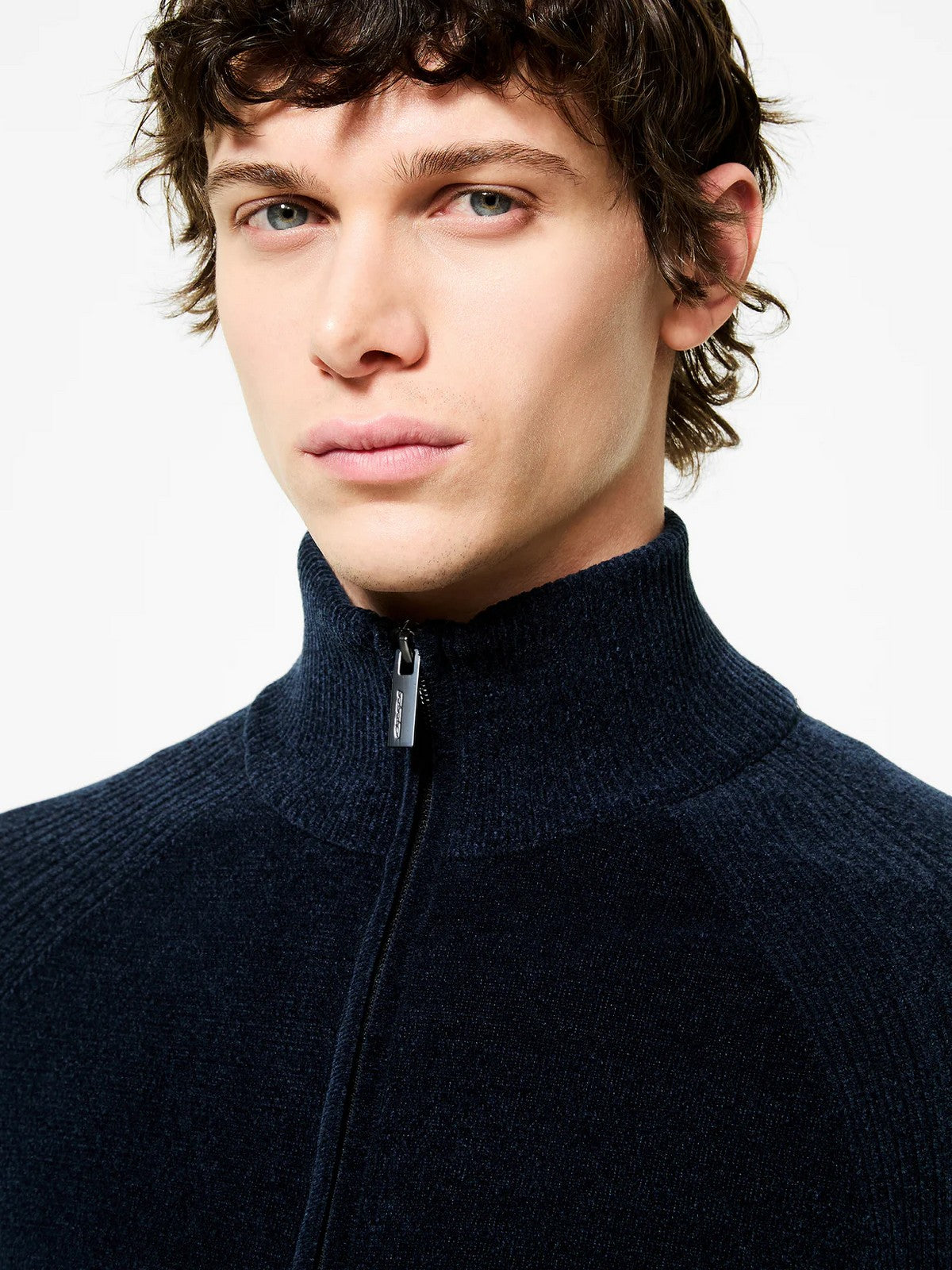 RRD Cardigan Uomo velvet full zip knit W25134 60 60 BLUE BLACK gioboutiqueweb