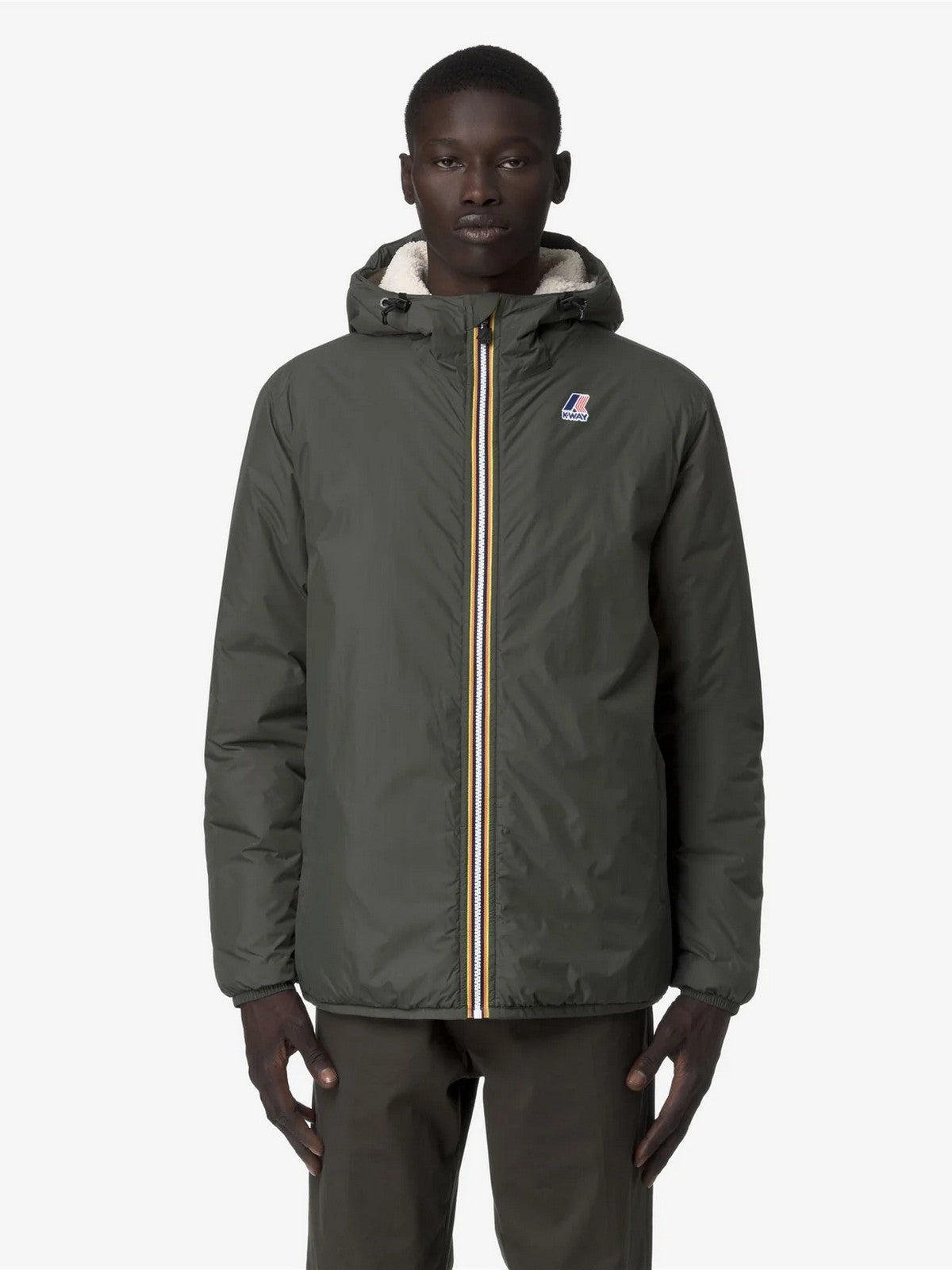 K-WAY Giubbino Uomo LE VRAI 4.0 CLAUDE ORSETTO K21515W WMR GREEN BLACKISH