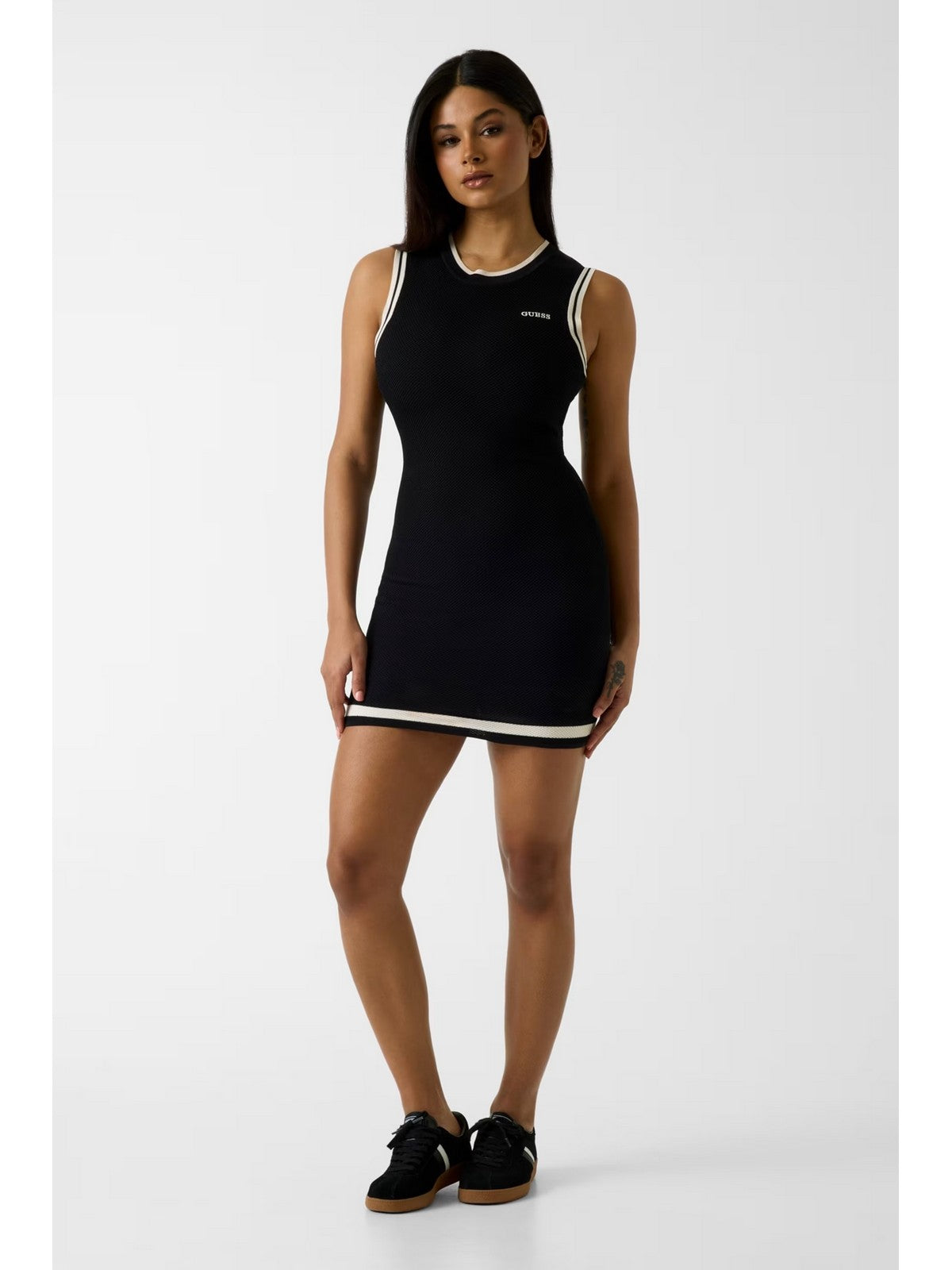 GUESS SPORT Abito Donna GABRY CN SL SHORT DRESS SWTR V6GK04 Z0648 JBLK Jet Black A996