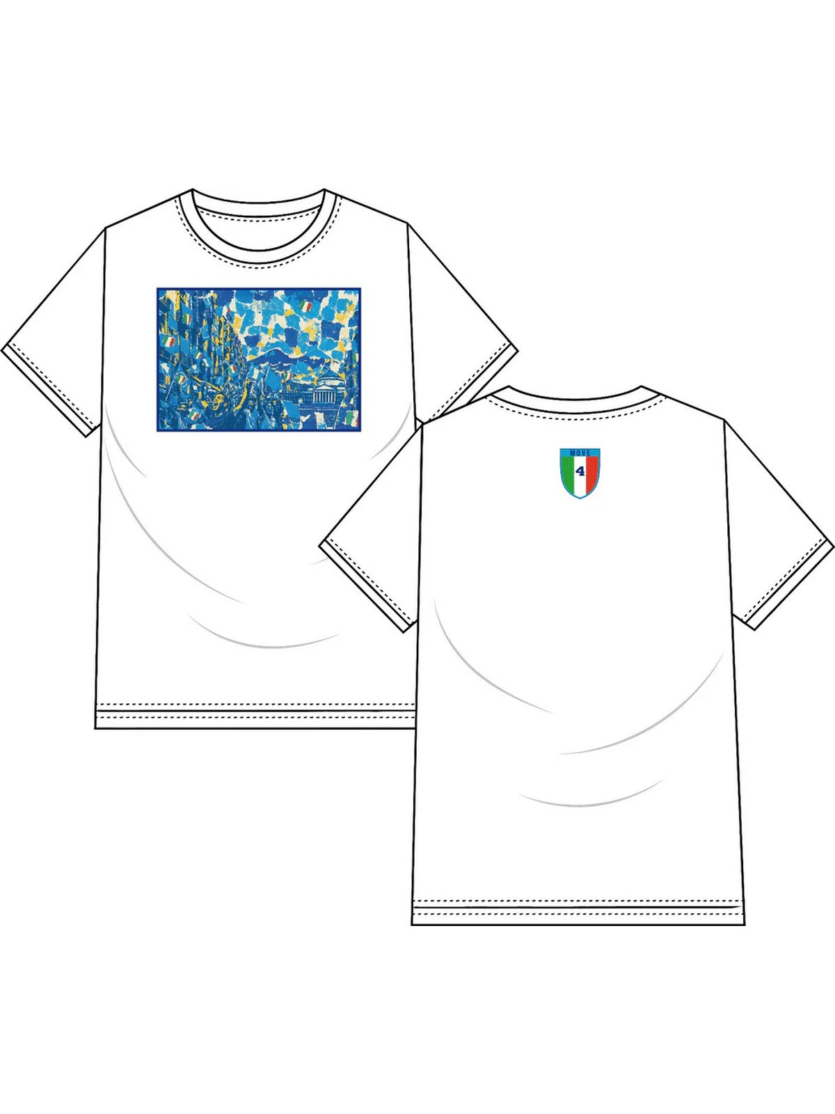 MOVE be different T-shirt Uomo  T-SHIRT NAPOLI 01 FIESTA BIANCO gioboutiqueweb