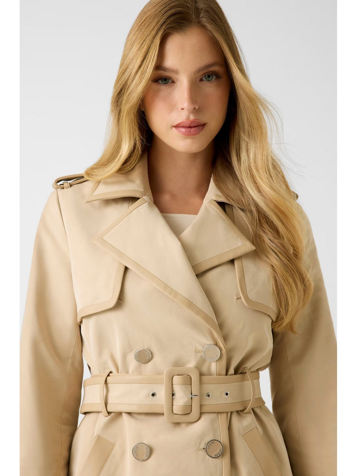 GUESS Trench Donna JENNY PU DETAILS TRENCH W5RL14 WGWD2 G1L7 FOAMY TAUPE