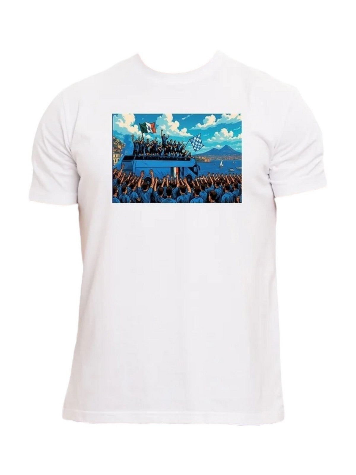 MOVE be different T-shirt Uomo  T-SHIRT NAPOLI 03 LUNGOMARE BIANCO