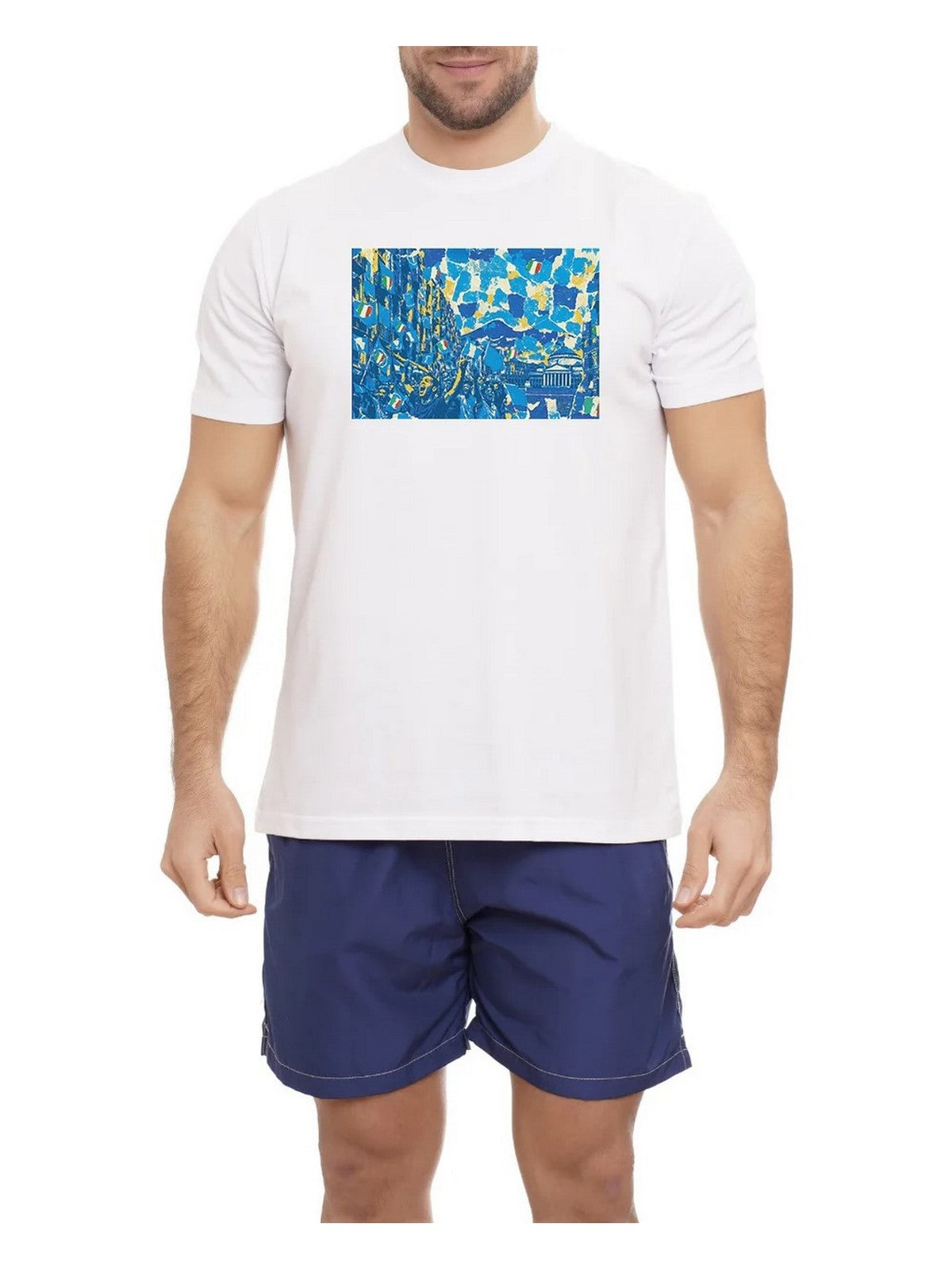 MOVE be different T-shirt Uomo  T-SHIRT NAPOLI 01 FIESTA BIANCO gioboutiqueweb