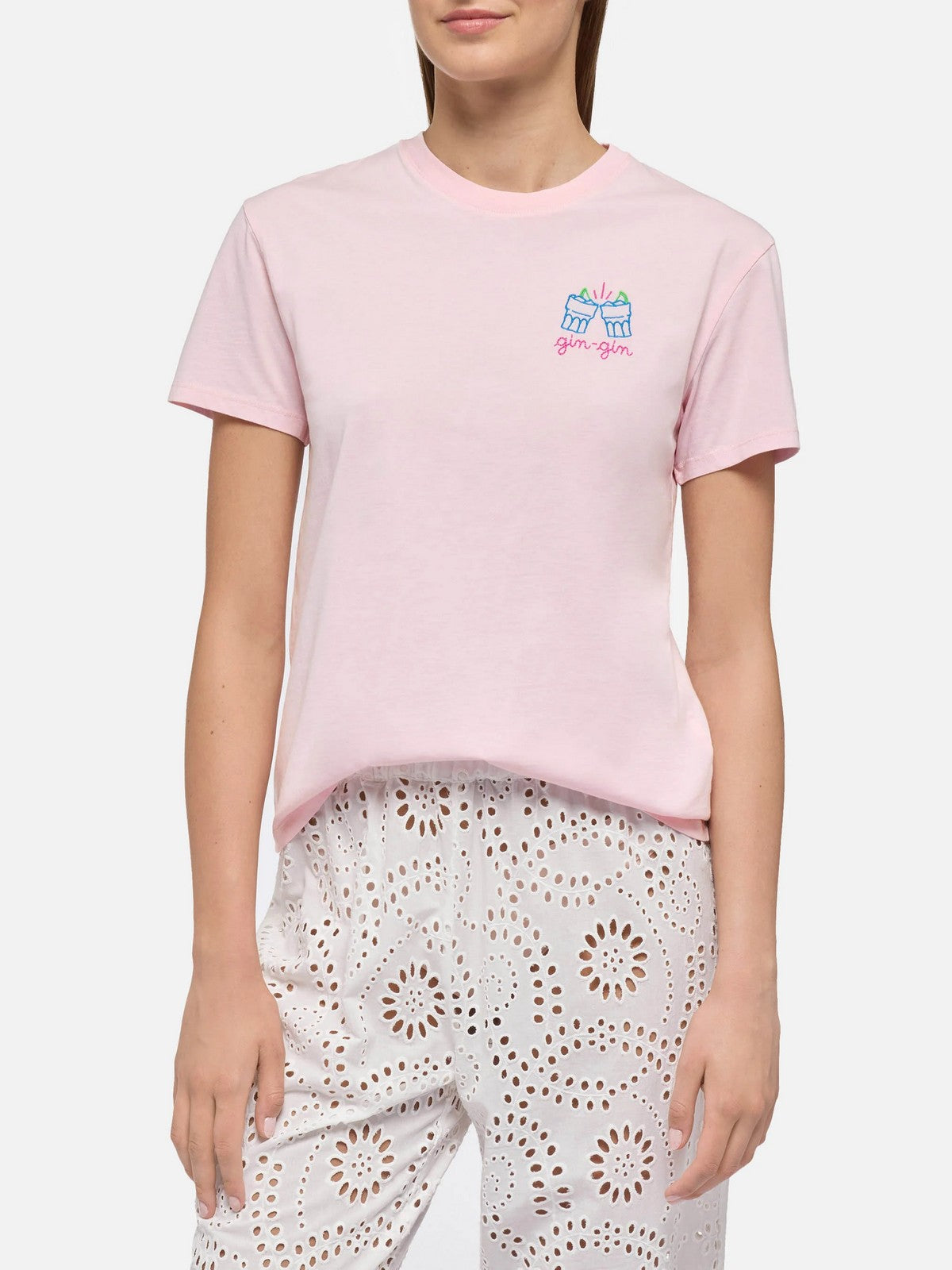 MC2 SAINT BARTH T-shirt Donna  EMILIE 05868H GIN GIN 20 EMB gioboutiqueweb