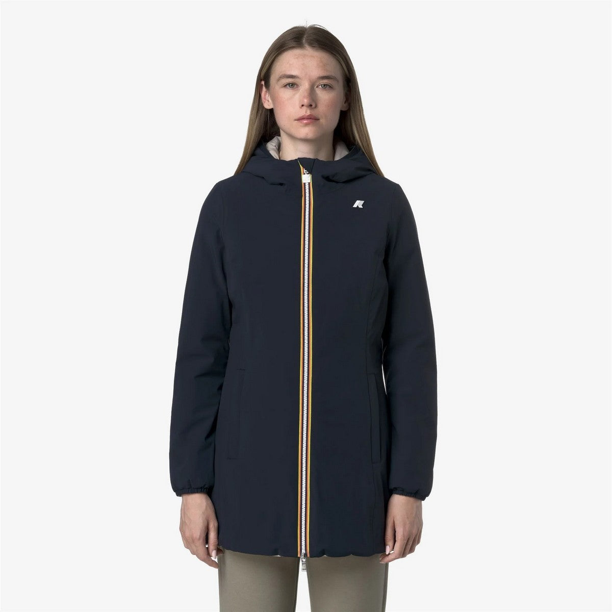 K-WAY Women's Jacket DENISE ST WARM DOUBLE K6128UW BBC Blue Depth - Beige C