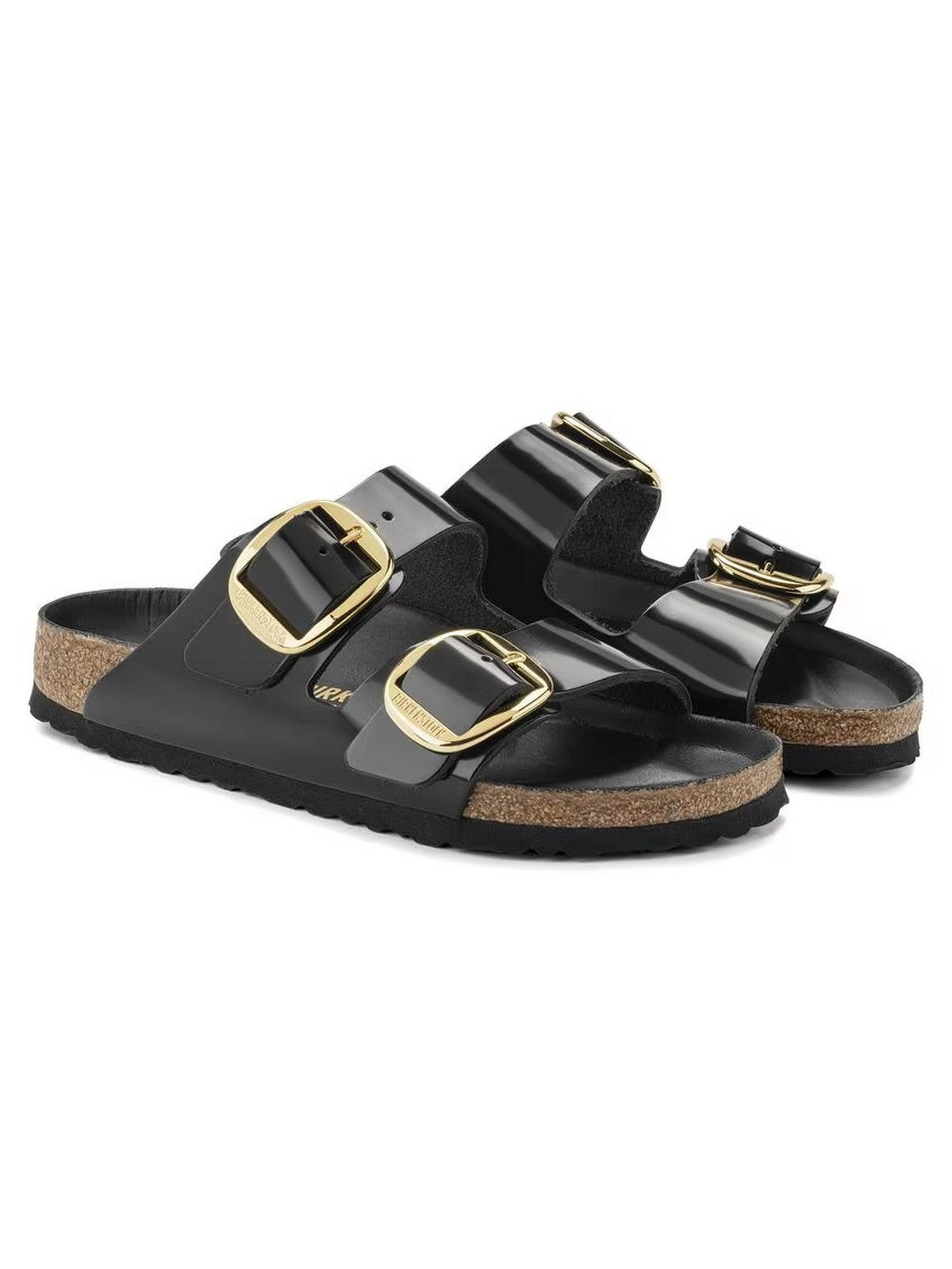 BIRKENSTOCK Sandalo Donna Arizona Big Buckle HEX shine black,Natural Leather 1021476 Nero gioboutiqueweb