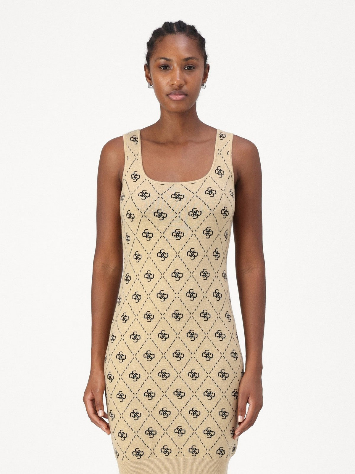 GUESS Abito Donna SARAH 4G SL DRESS SWTR W4BK98 Z3JD2 FN3N Beige gioboutiqueweb