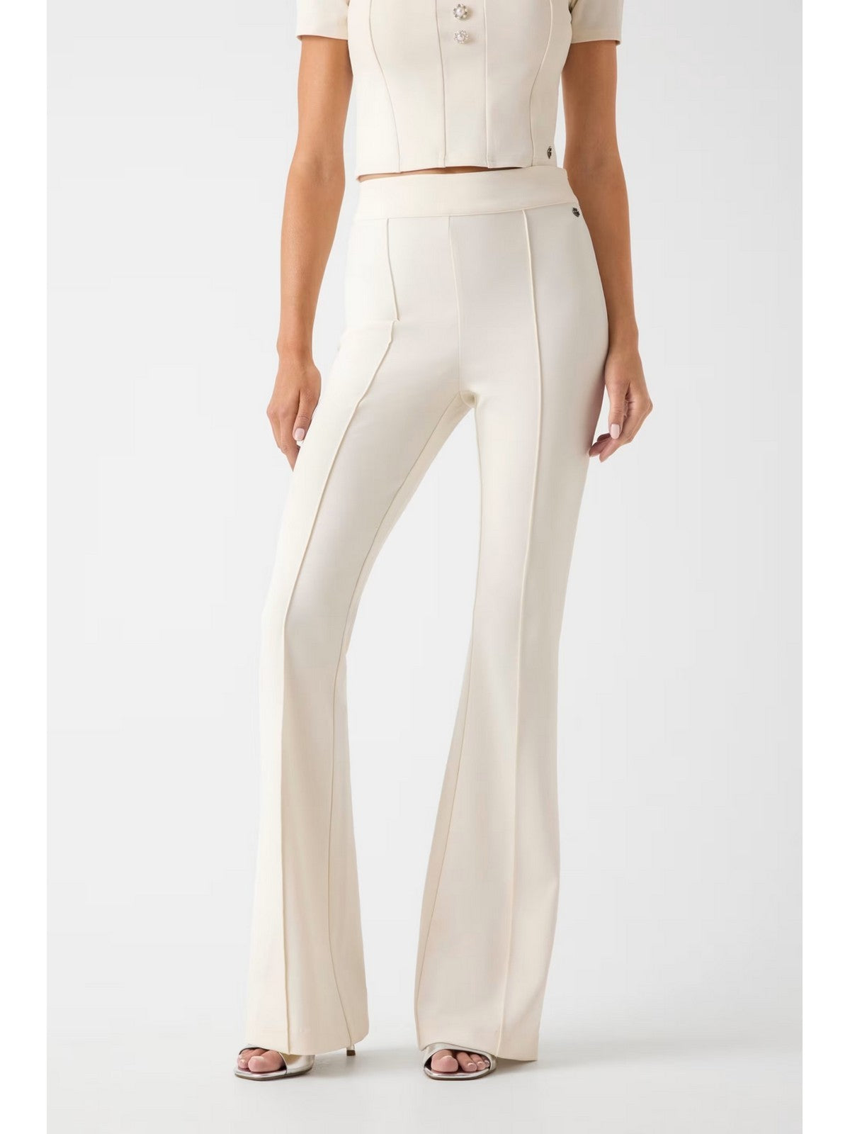 GUESS Pantalone Donna NEW FLARED EVELINA PANT W4YB01 KCBO2 G047 PEARL WHITE