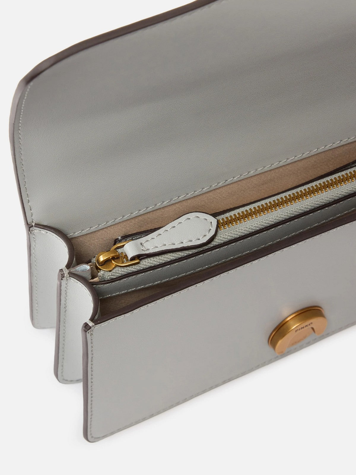 PINKO Borsa Donna LOVE ONE MINI ST. CL VITELLO S 105856-A0F1 K32Q GRIGIO PERLA-ANTIQUE GOLD gioboutiqueweb