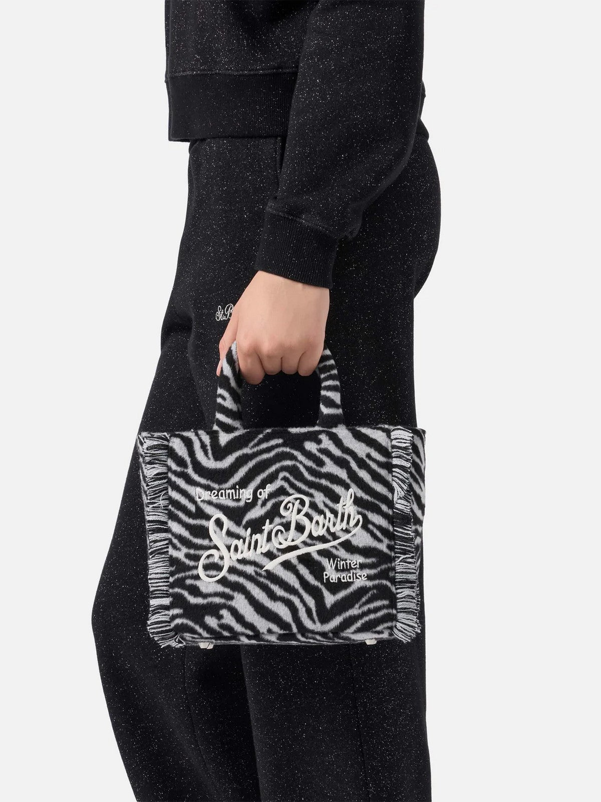 MC2 SAINT BARTH Borsa Donna  VANITY MINI FELT 00269I ZEBRA 00 EMB gioboutiqueweb