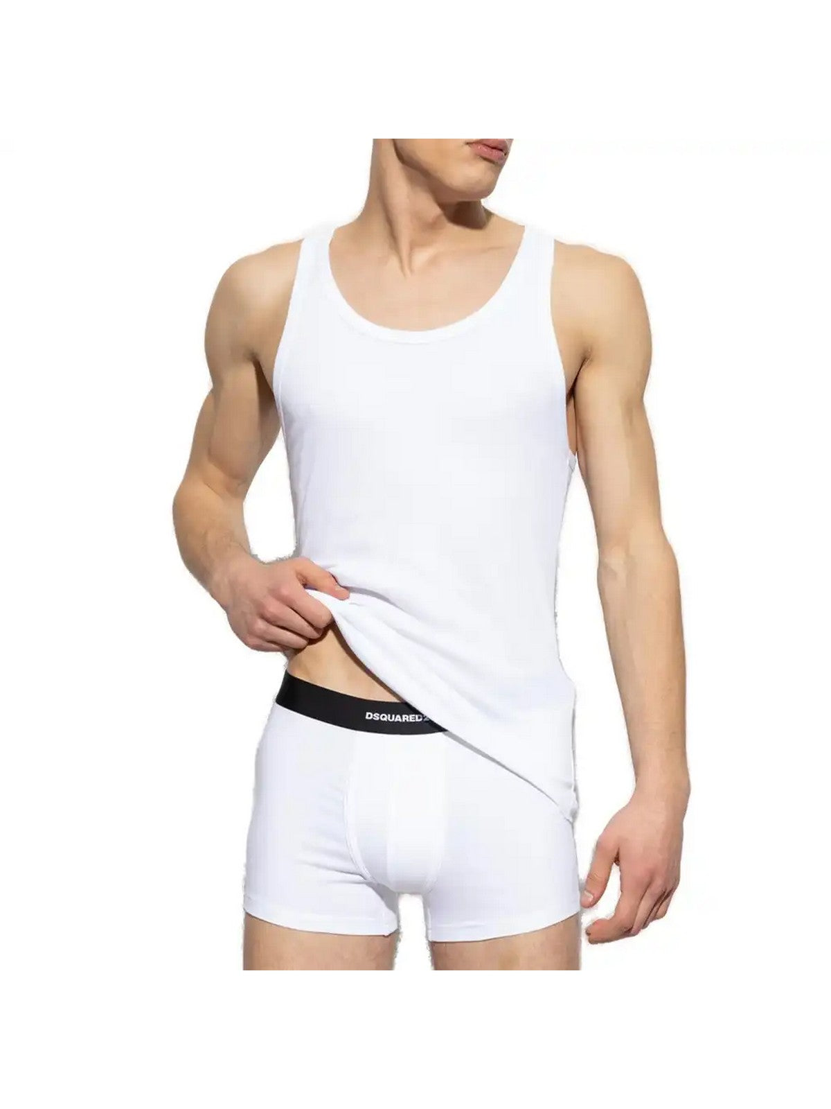 DSQUARED2 Canotta Uomo  DCX230080 010 BLACK/WHITE gioboutiqueweb