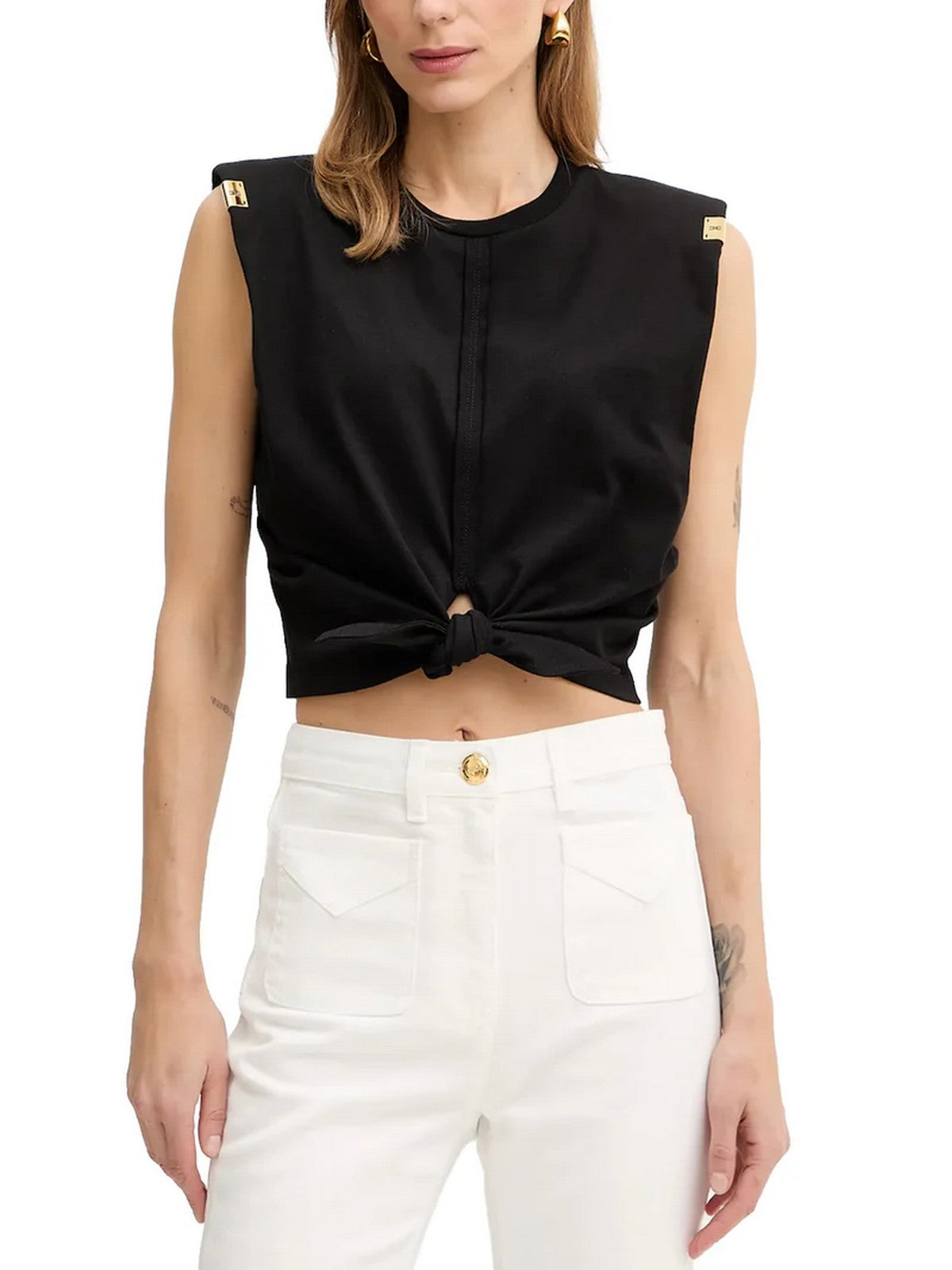 ELISABETTA FRANCHI T-shirt Donna  MA01161E2 110 Nero gioboutiqueweb