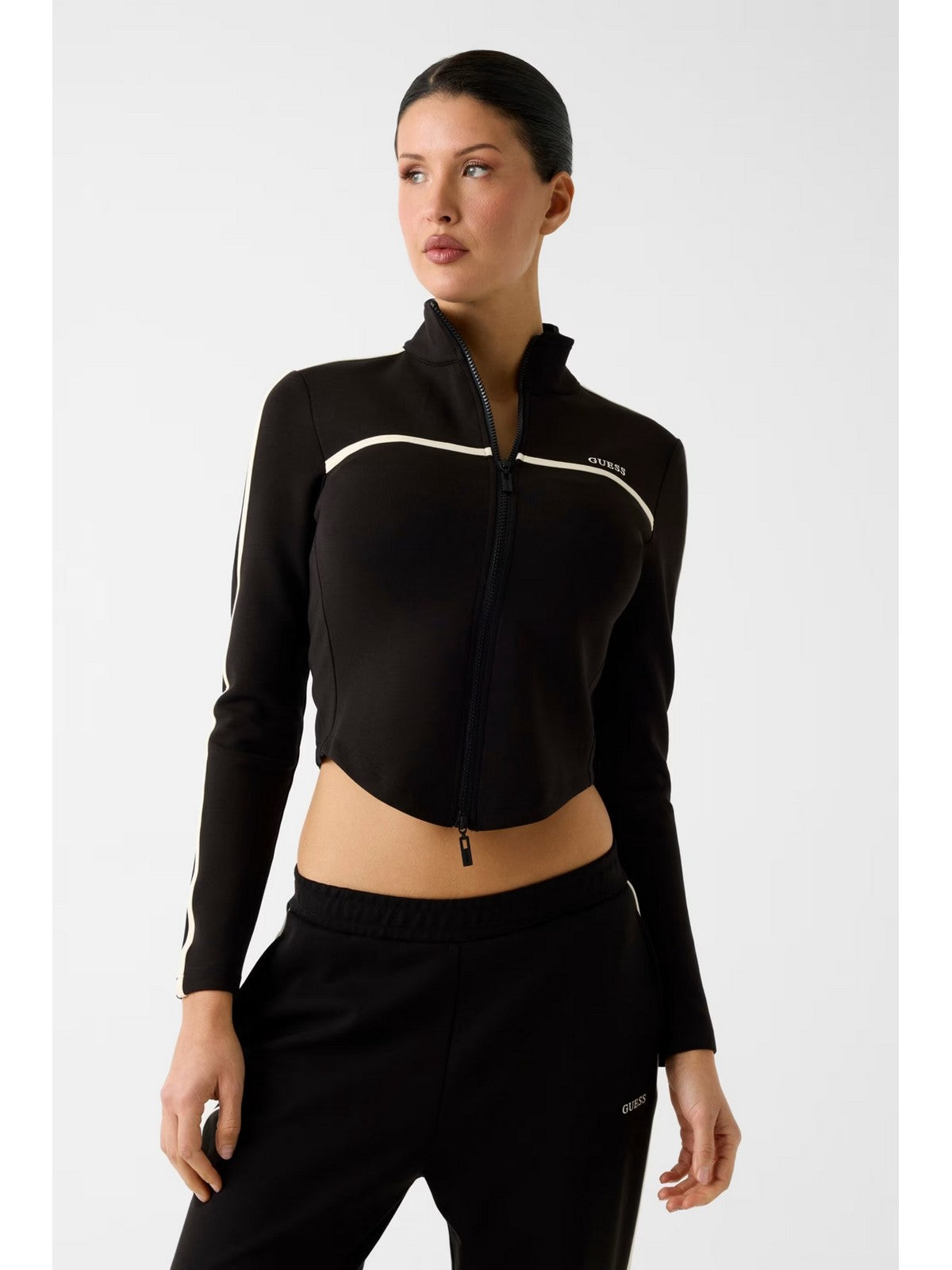 GUESS SPORT Felpa Donna JASMINE FULL ZIP SWEATSHIRT V6GQ04 K2911 JBLK Jet Black A996