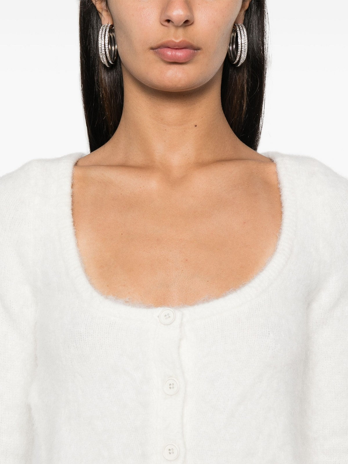 PINKO Maglione Donna Colorpoint Cardigan Soft Brush 104341-A26V Z13 Bianco gioboutiqueweb