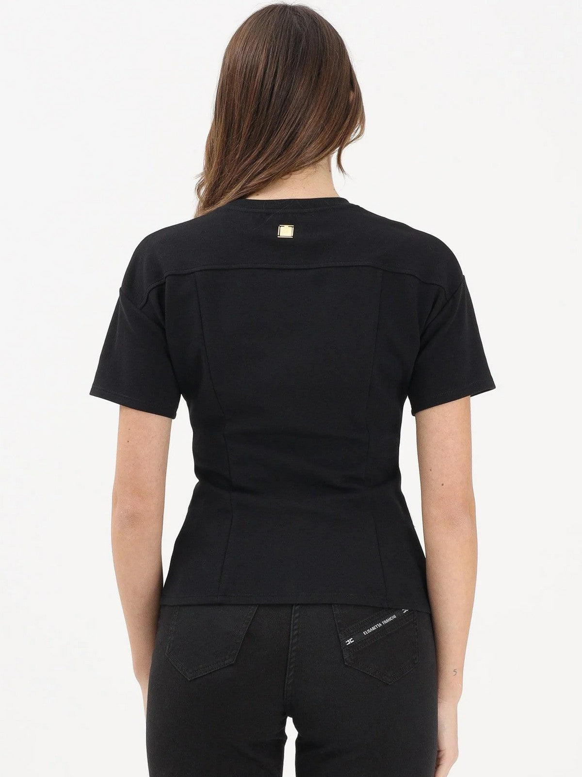 ELISABETTA FRANCHI T-shirt Donna  MA00461E2 110 Nero gioboutiqueweb