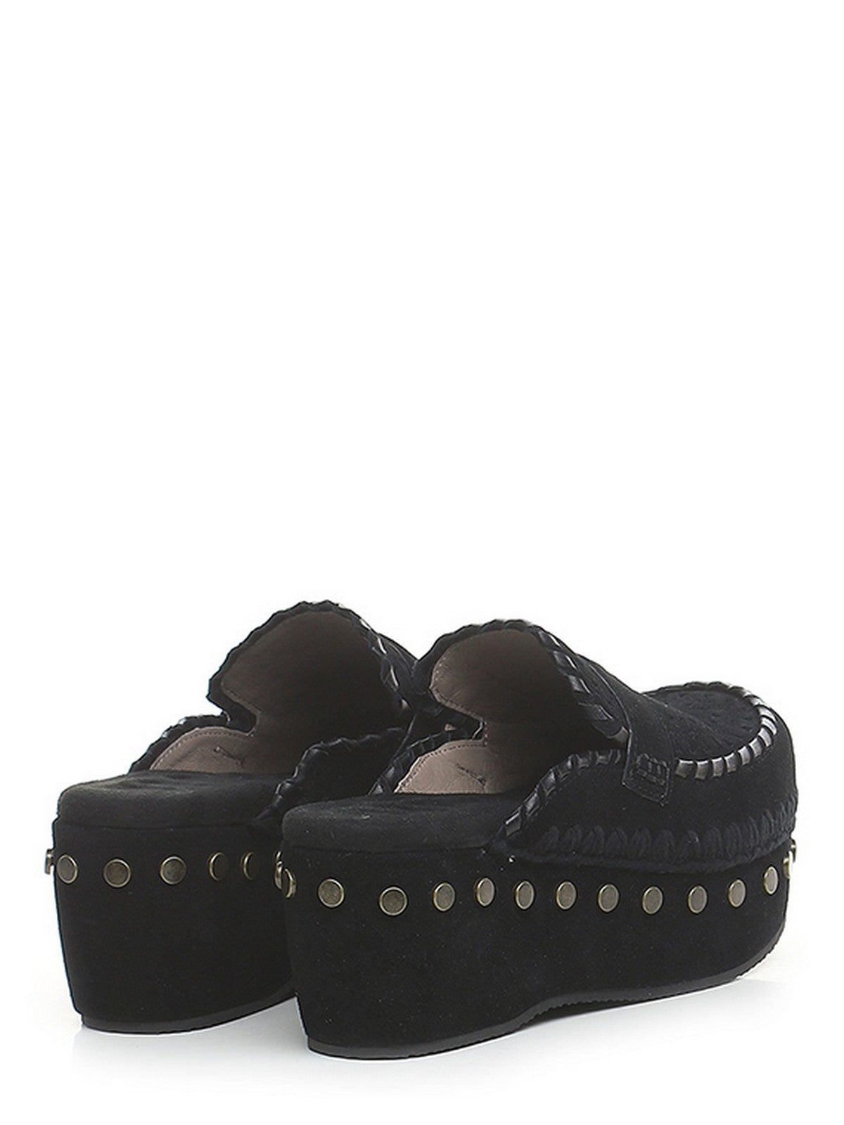 MOU Zeppa Donna Clog leather overstitching MU.SW611004A BKBK BLACK