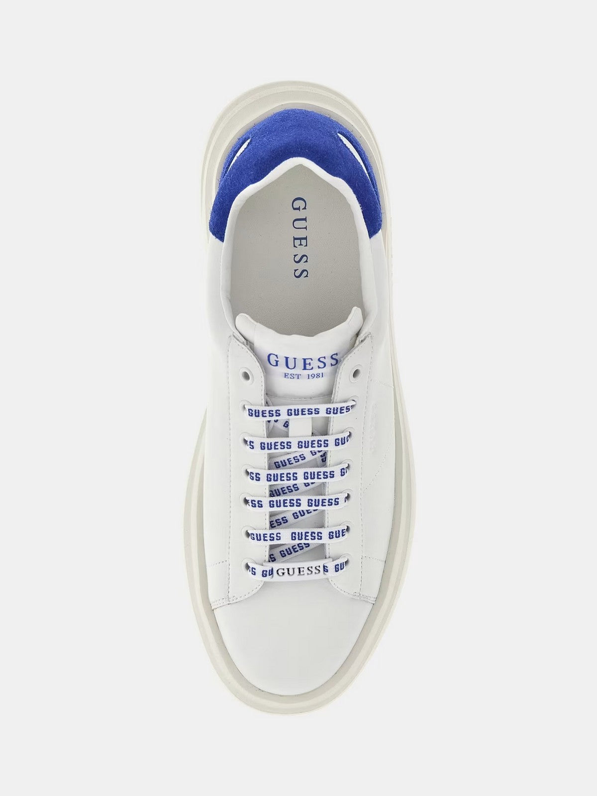 GUESS Sneaker Uomo ELBA FMPVIB SUE12 WHIBL WHITE BLUE gioboutiqueweb