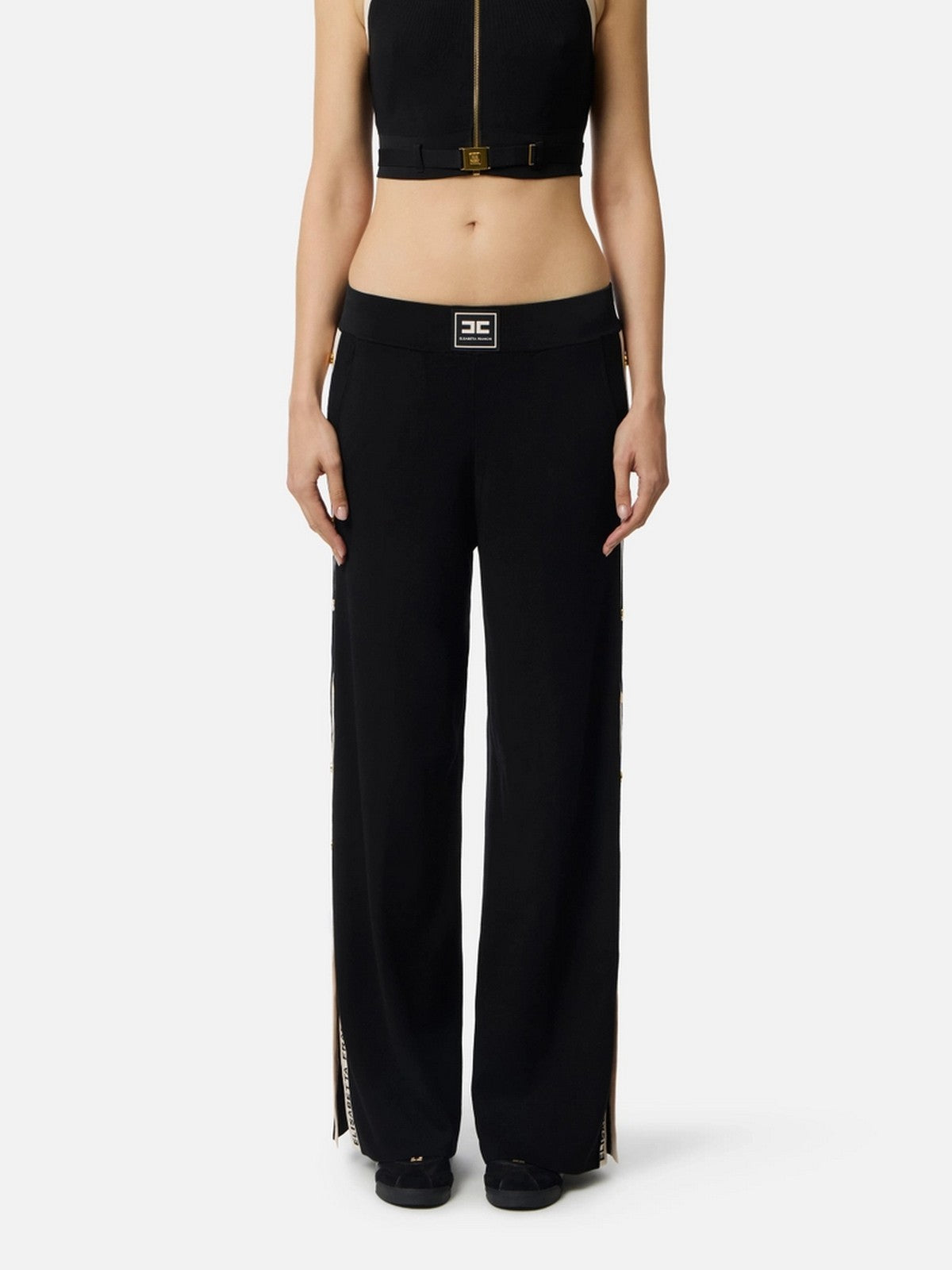 ELISABETTA FRANCHI Pantalone Donna  KP74S61E2 685 NERO/BURRO gioboutiqueweb