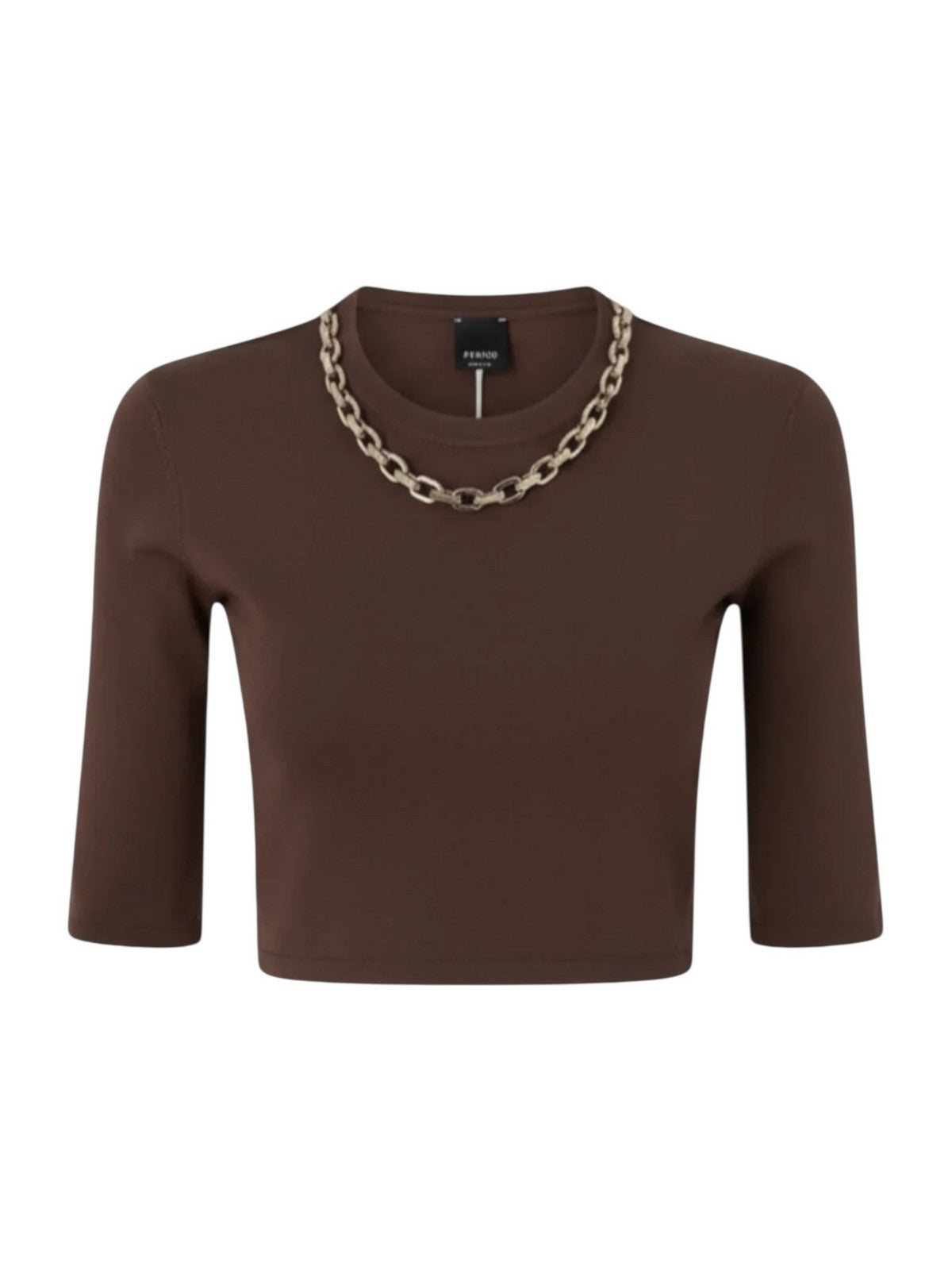 PINKO Maglia Donna KIMBERLY MAGLIA COSTINA CREPE 106635-A32C M28 Marrone gioboutiqueweb