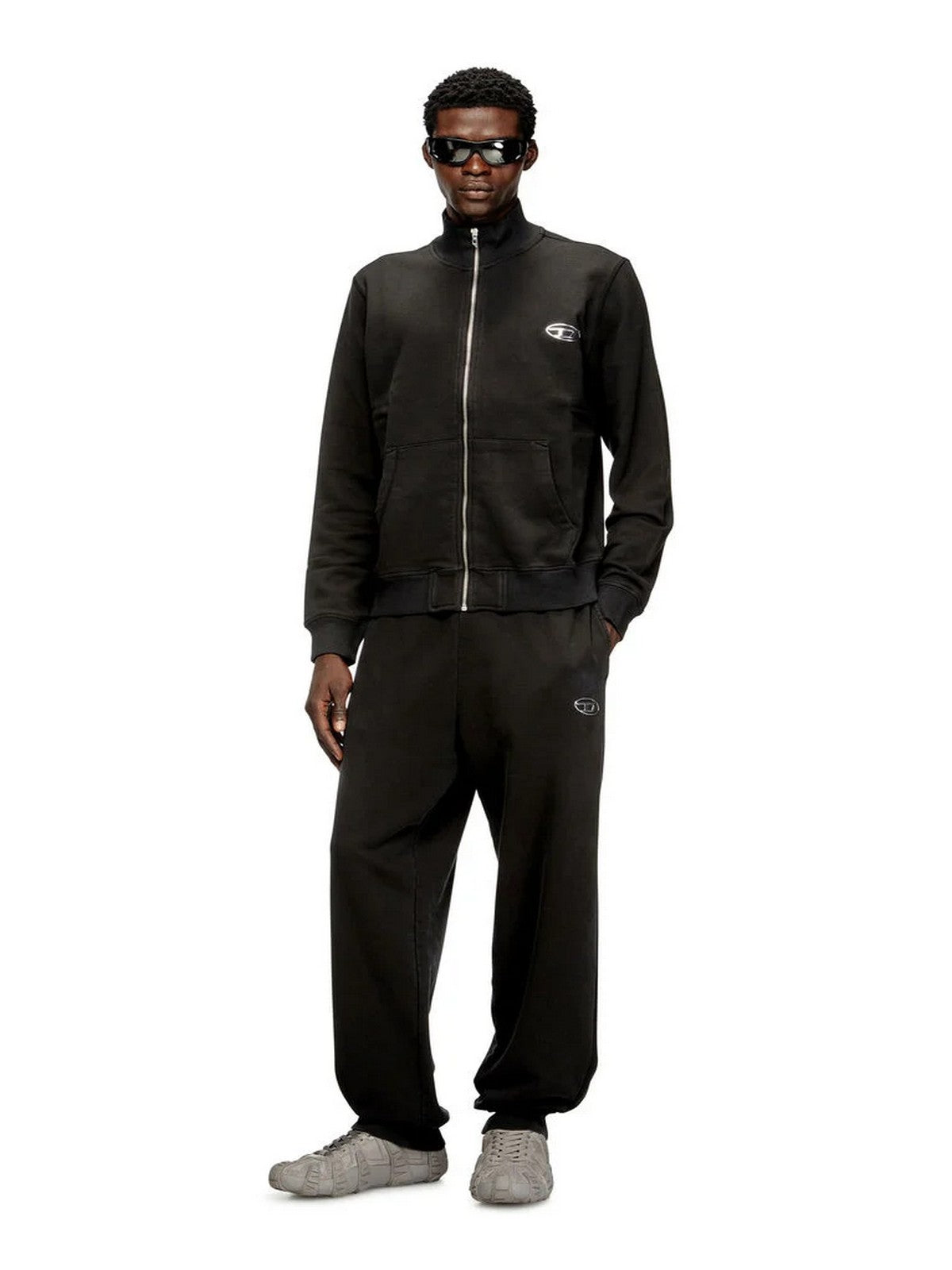 DIESEL Men's Sweatshirt S-GINN-ZIP-IOD SWEATSHIRT A21873 0BKBW 900 001 - BLACK