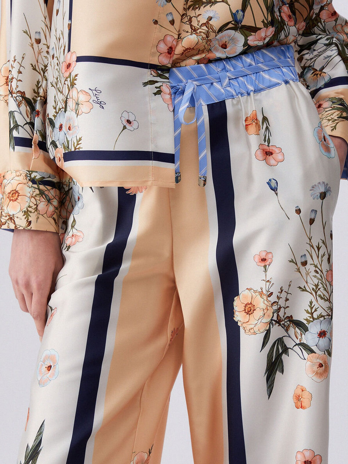 LIU JO WHITE Pantalone Donna  WA6358T2555 P9546 Blu str/bloom.big gioboutiqueweb
