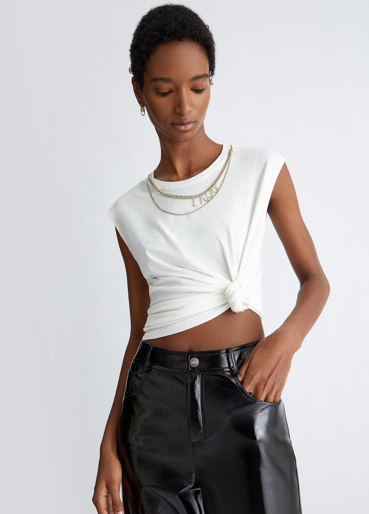 Liu Jo White T-shirt and pole Woman W4016J5003 Q9998 White