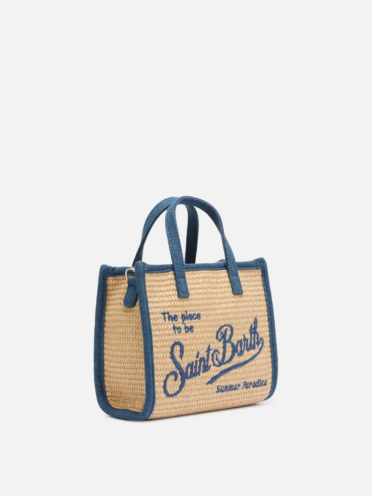MC2 SAINT BARTH Borsa Donna  VIVIAN MINI STRAW 02778L 11 DENIM EMB