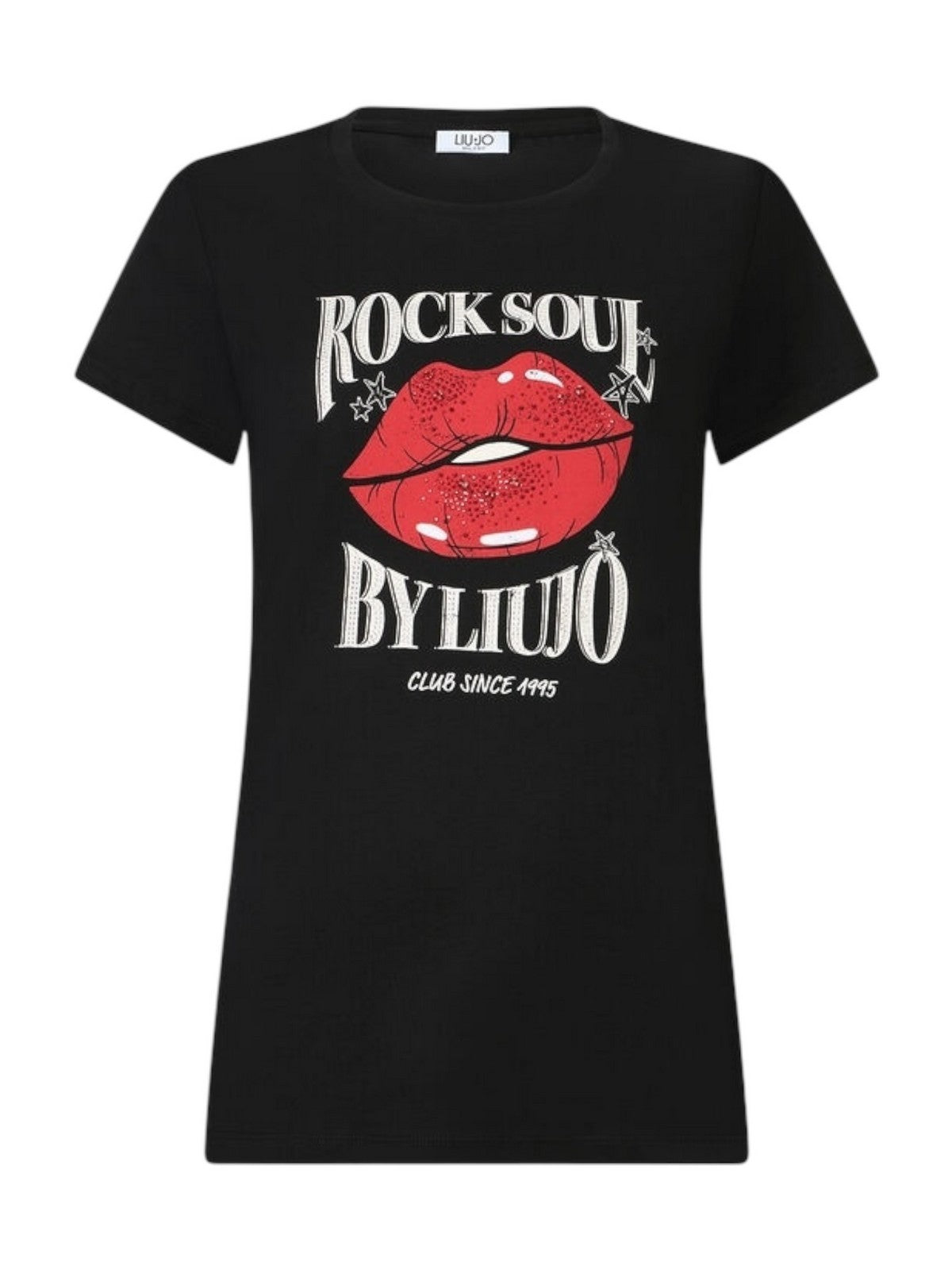 LIU JO BLUE DENIM T-shirt Donna  UF5265JS923 M9941 Nero/LiuJo rock