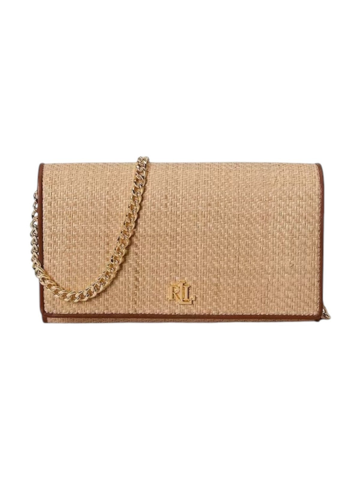 LAUREN RALPH LAUREN Portafoglio Donna ADAIR II-WALLET ON A CHAIN-LARGE 432P10517 001 NATURAL/LAUREN TAN gioboutiqueweb