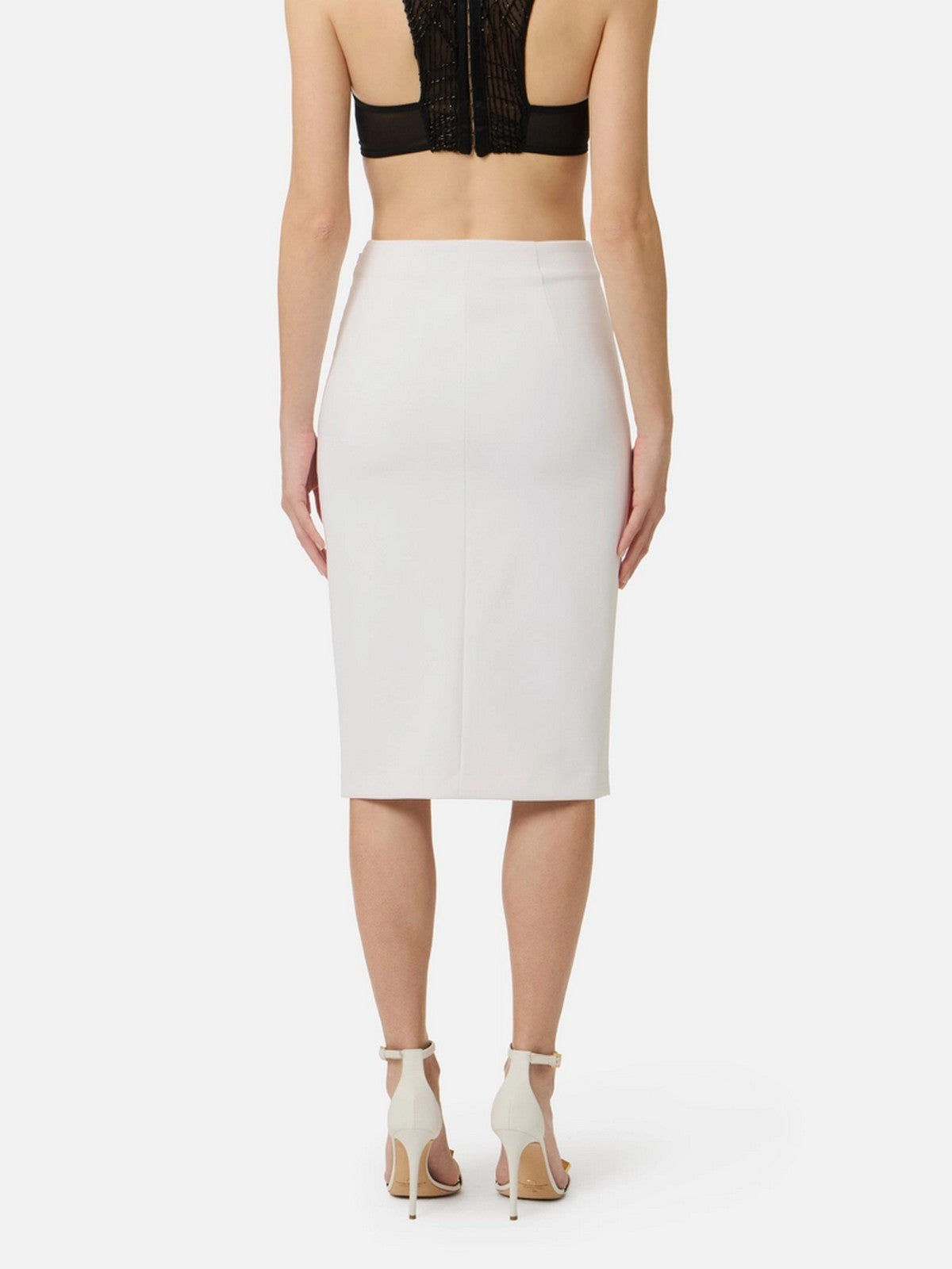 ELISABETTA FRANCHI Gonna Donna  GO14761E2 360 Avorio gioboutiqueweb