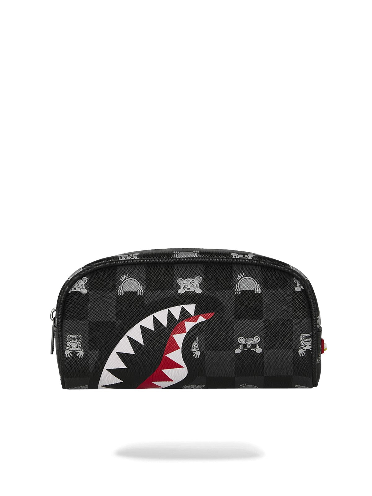 SPRAYGROUND Pochette Unisex adulto GRAY PEEKING CHARACTER CHECK PENCIL POUCH 910B8913NSZ Nero gioboutiqueweb