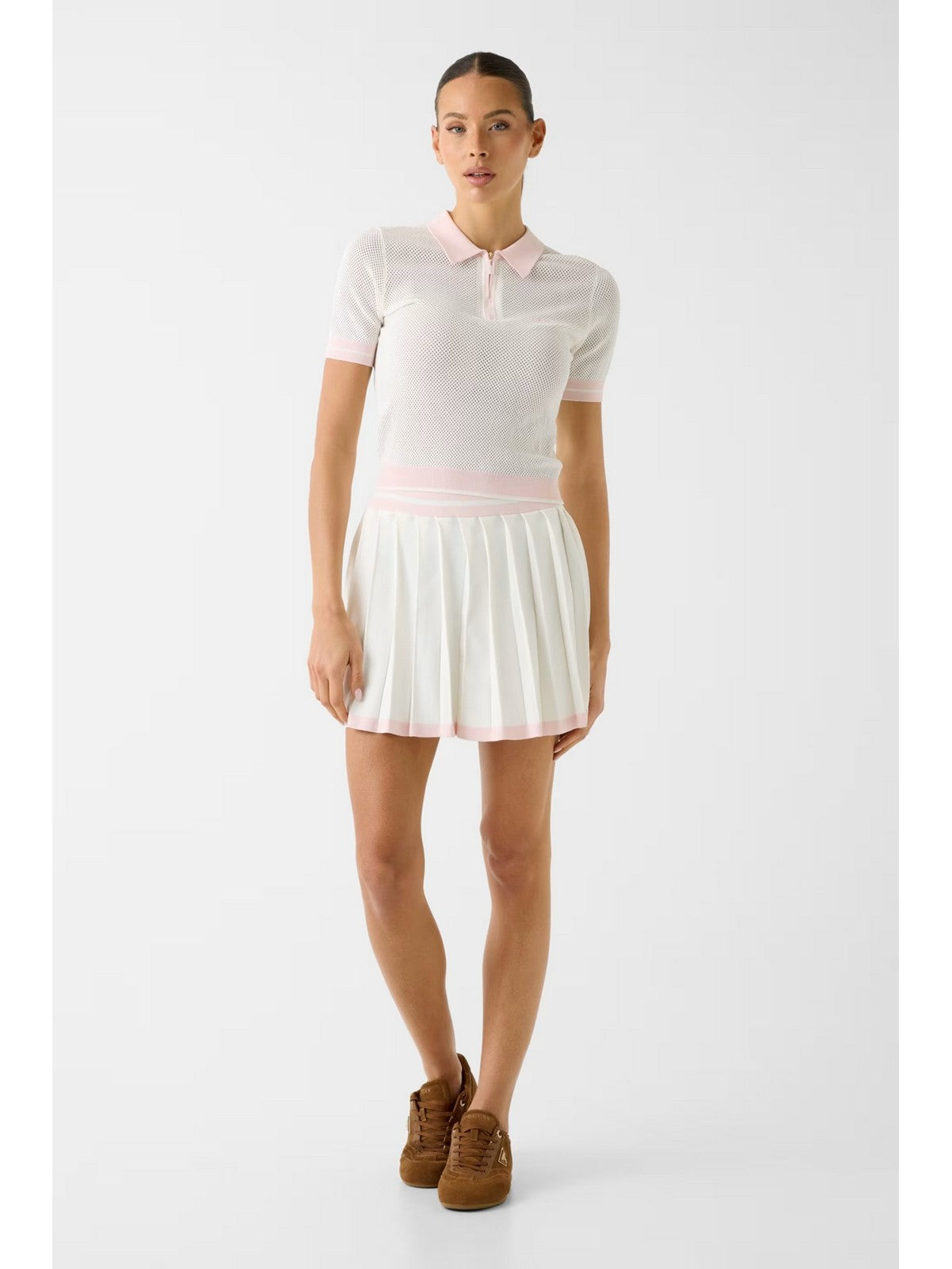 GUESS SPORT Polo Donna GABRY SS CROPPED POLO SWTR V6GR04 Z0725 A10F NEIGE WHITE