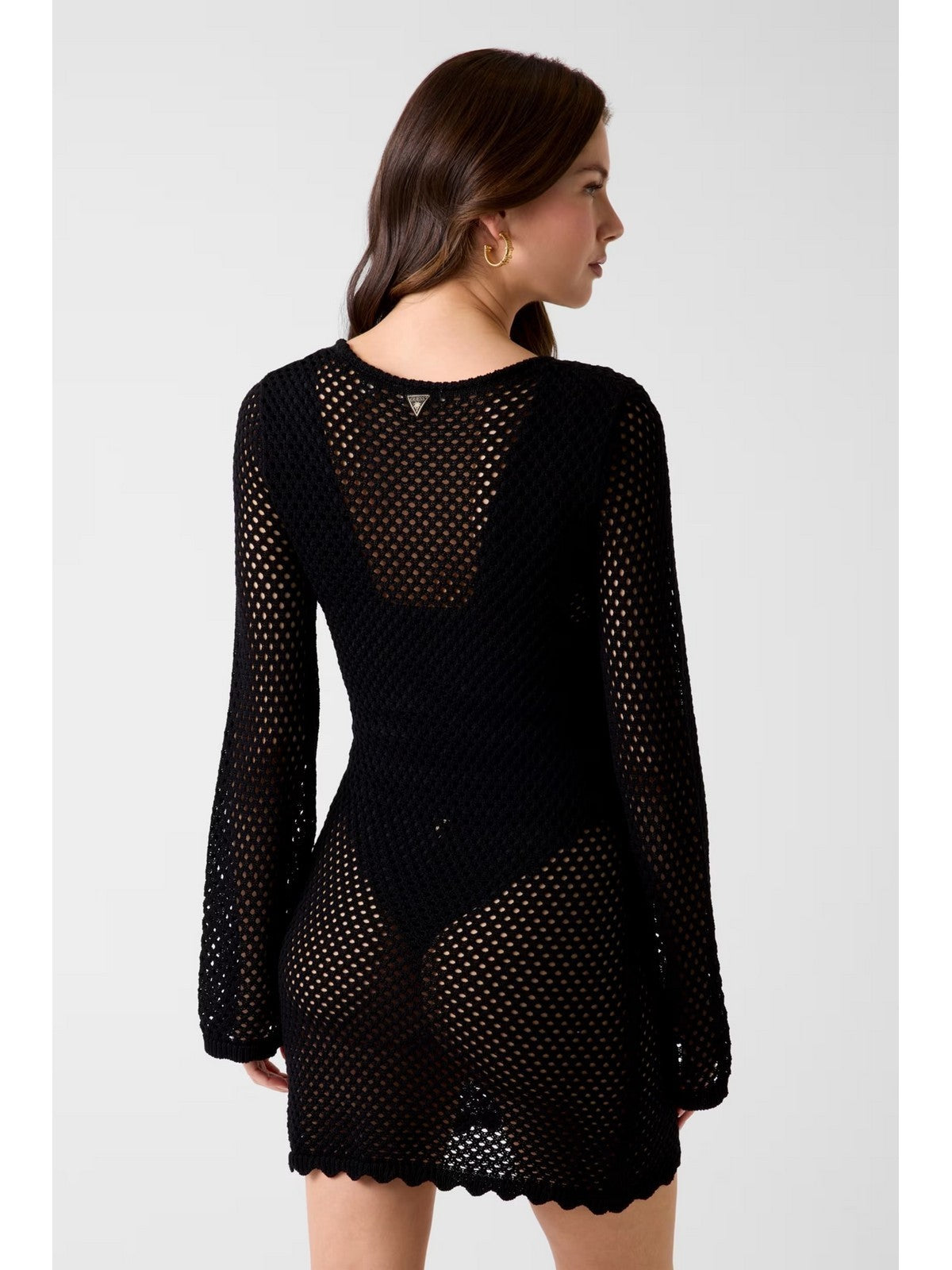 GUESS BEACHWEAR Pantalone Donna LUNA LS RING DRESS SWTR E6GK03 Z5632 JBLK Jet Black A996 gioboutiqueweb