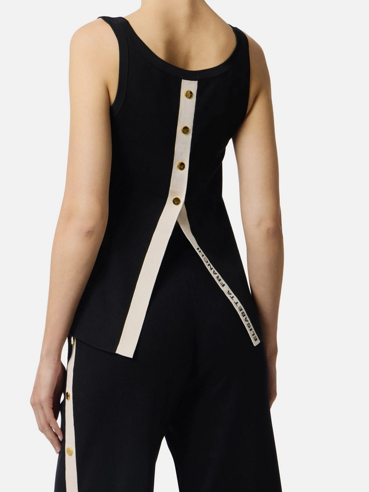 ELISABETTA FRANCHI Top Donna  TK72S61E2 685 NERO/BURRO gioboutiqueweb