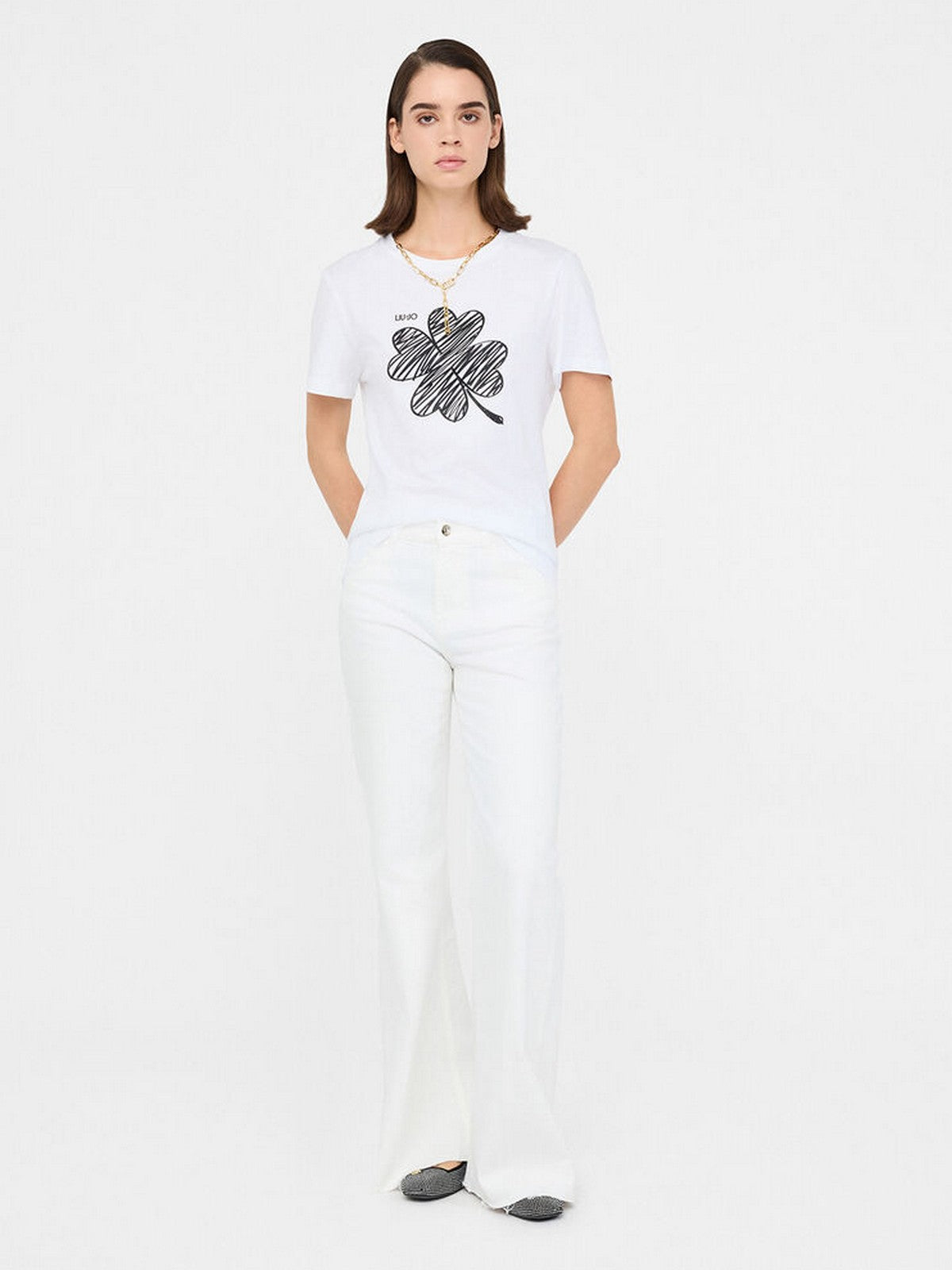 LIU JO WHITE T-shirt Donna  MF5410JS923 P9154 Bianco/lucky LiuJo