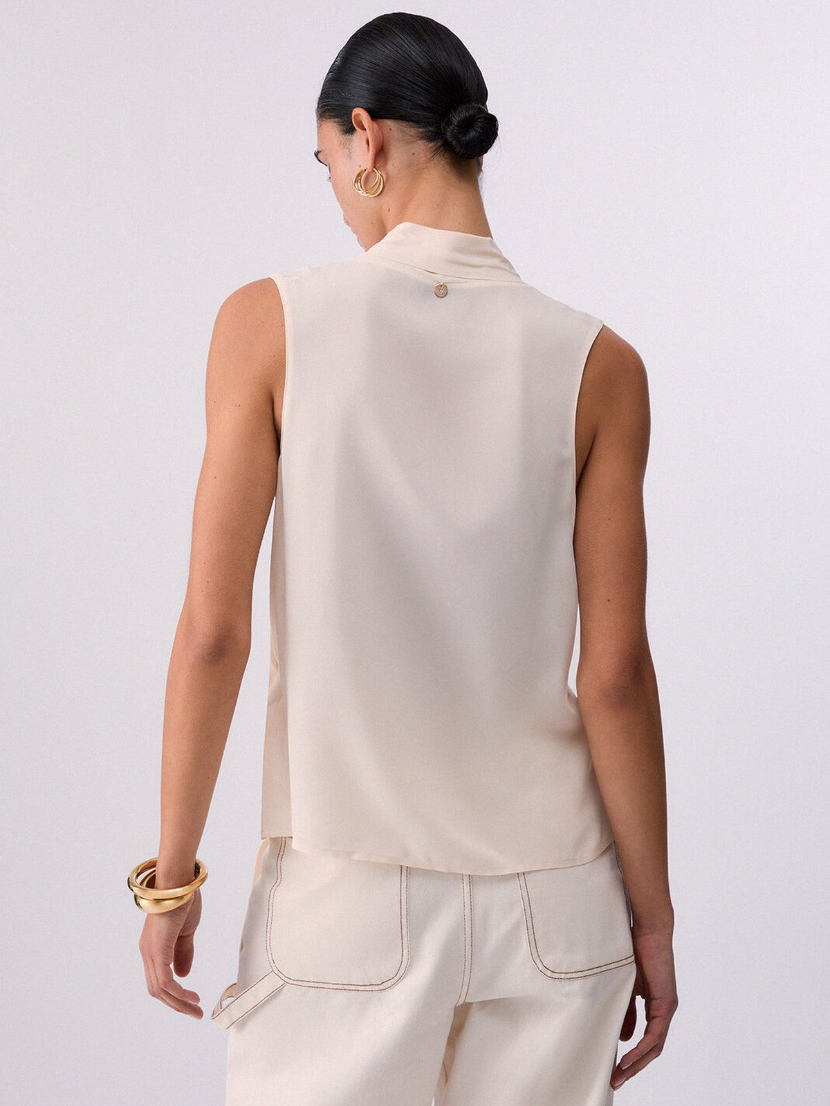 LIU JO BLACK Top Donna  CA6284T2578 P9644 Vaniglia creamy gioboutiqueweb