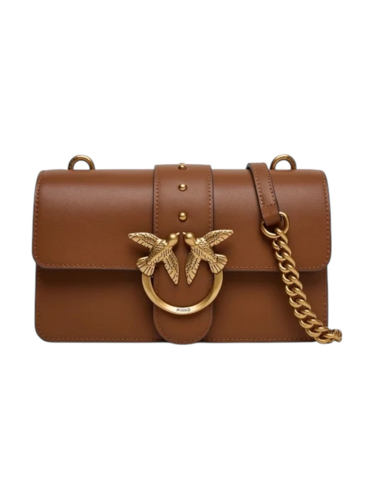 PINKO Borsa Donna LOVE ONE MINI ST. CL 105856-A0F1 L17Q MARRONE - LEONE-ANTIQUE GOLD gioboutiqueweb